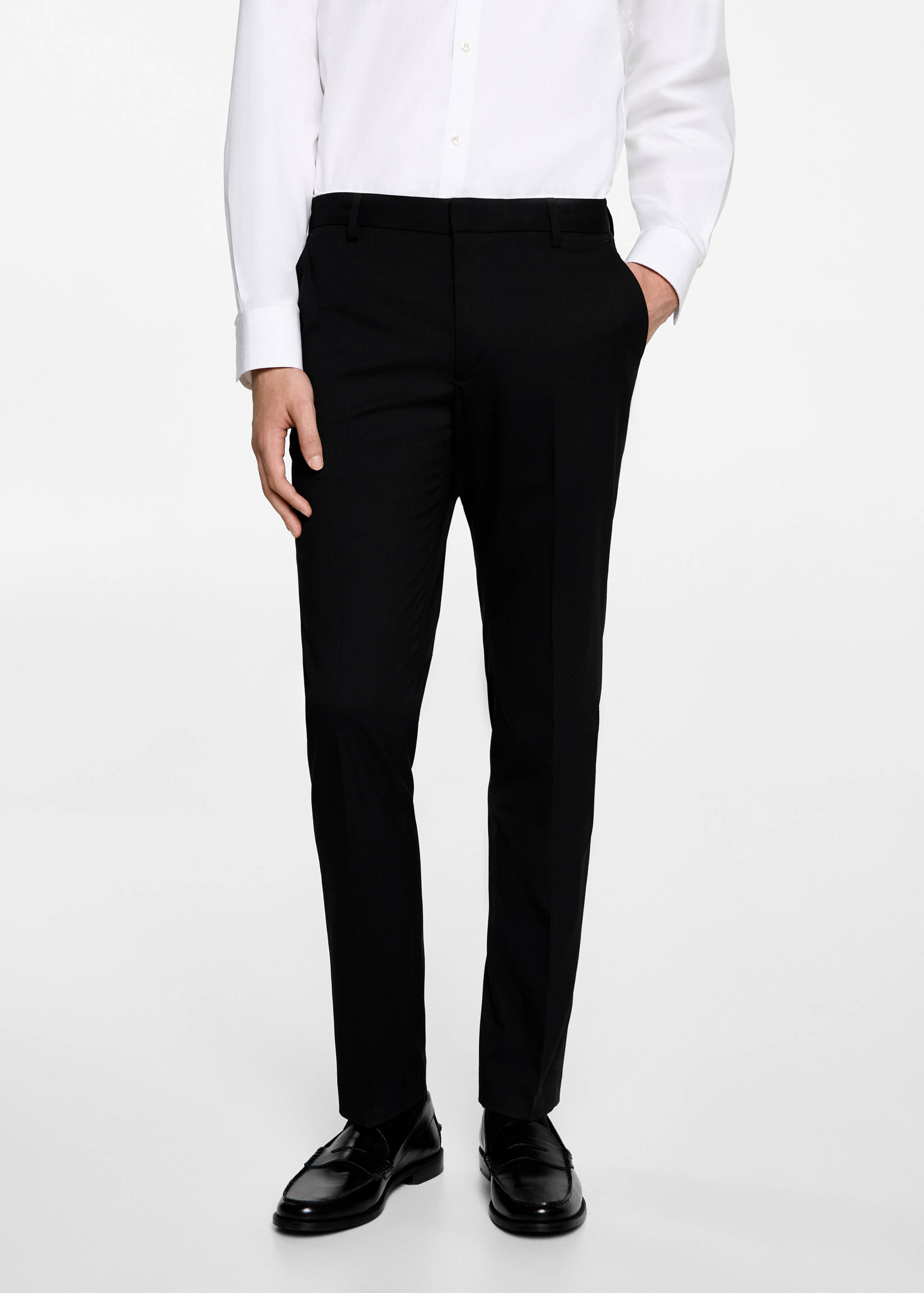 Slim fit suit trousers - Medium plane