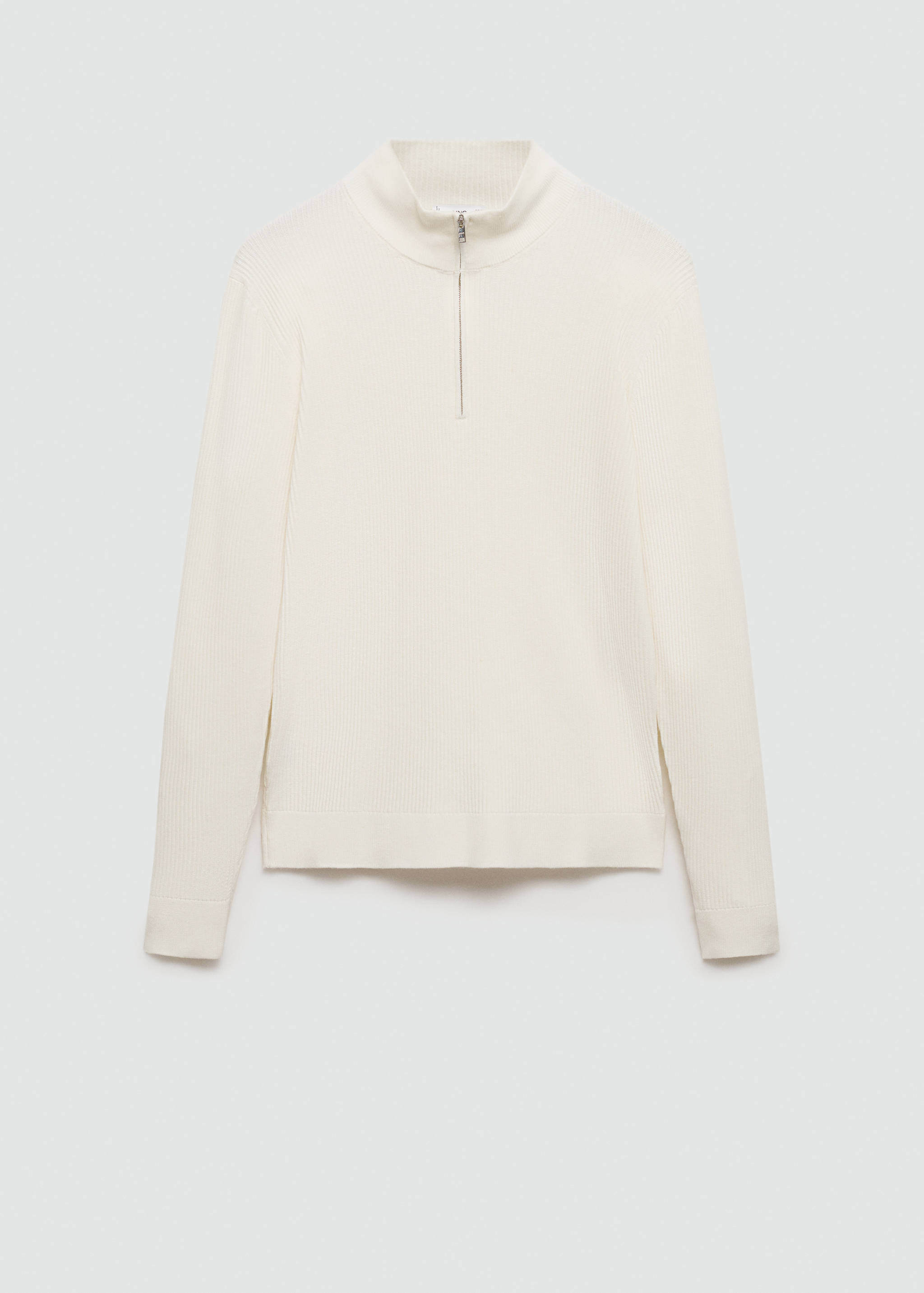 Gerippter Pullover mit Zip-Kragen - Artikel ohne Model