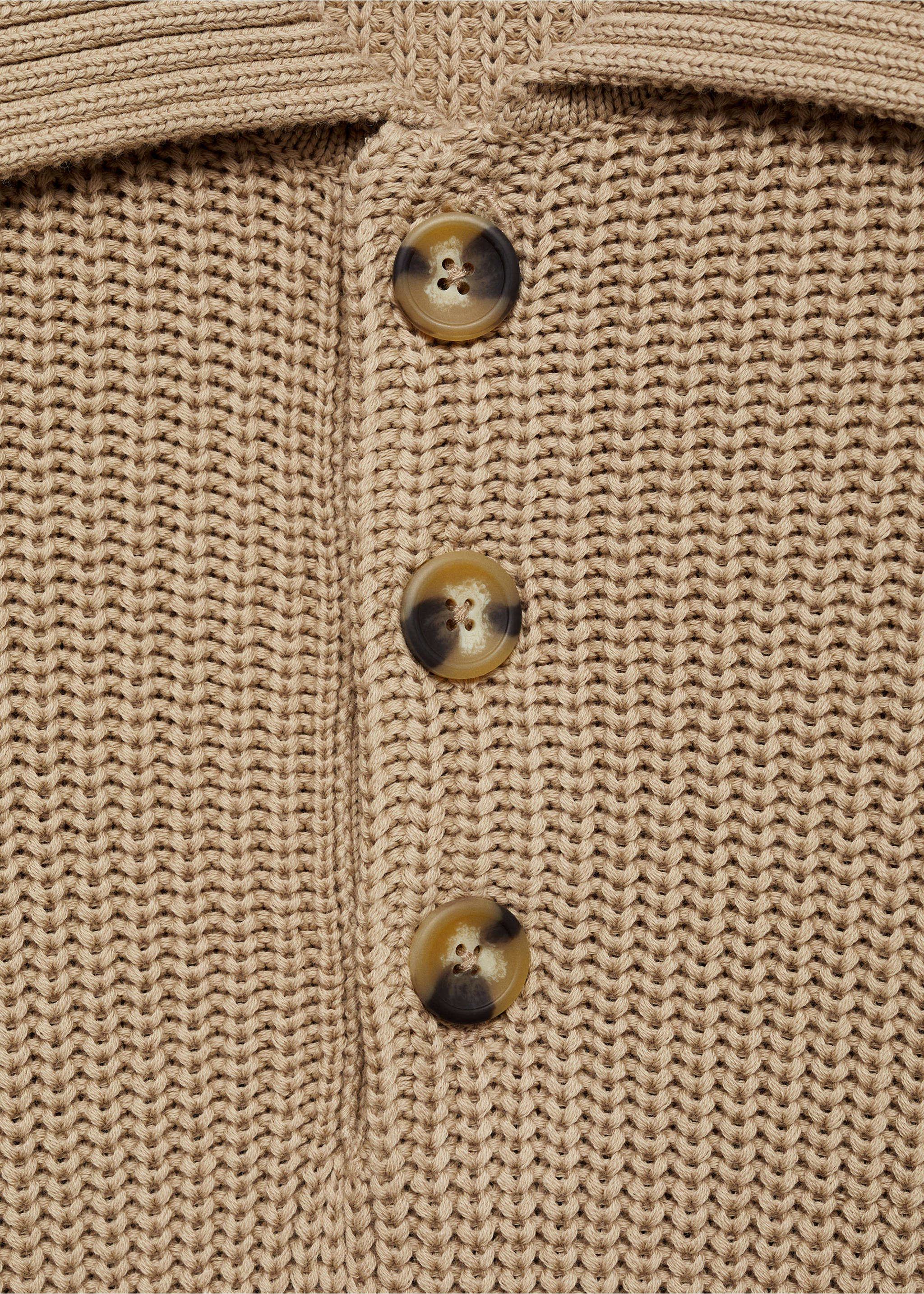 Chunky ribbed polo sweater - Details of the article 8, Light/Pastel Grey. Ref: 77034446-00.