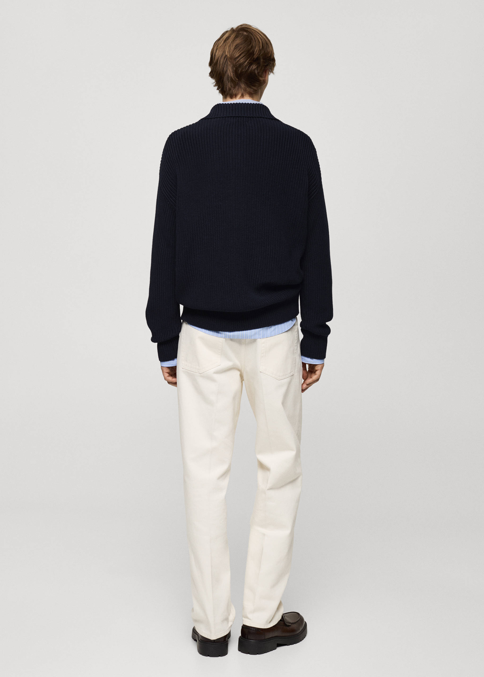 Chunky ribbed polo sweater - Reverse of the article