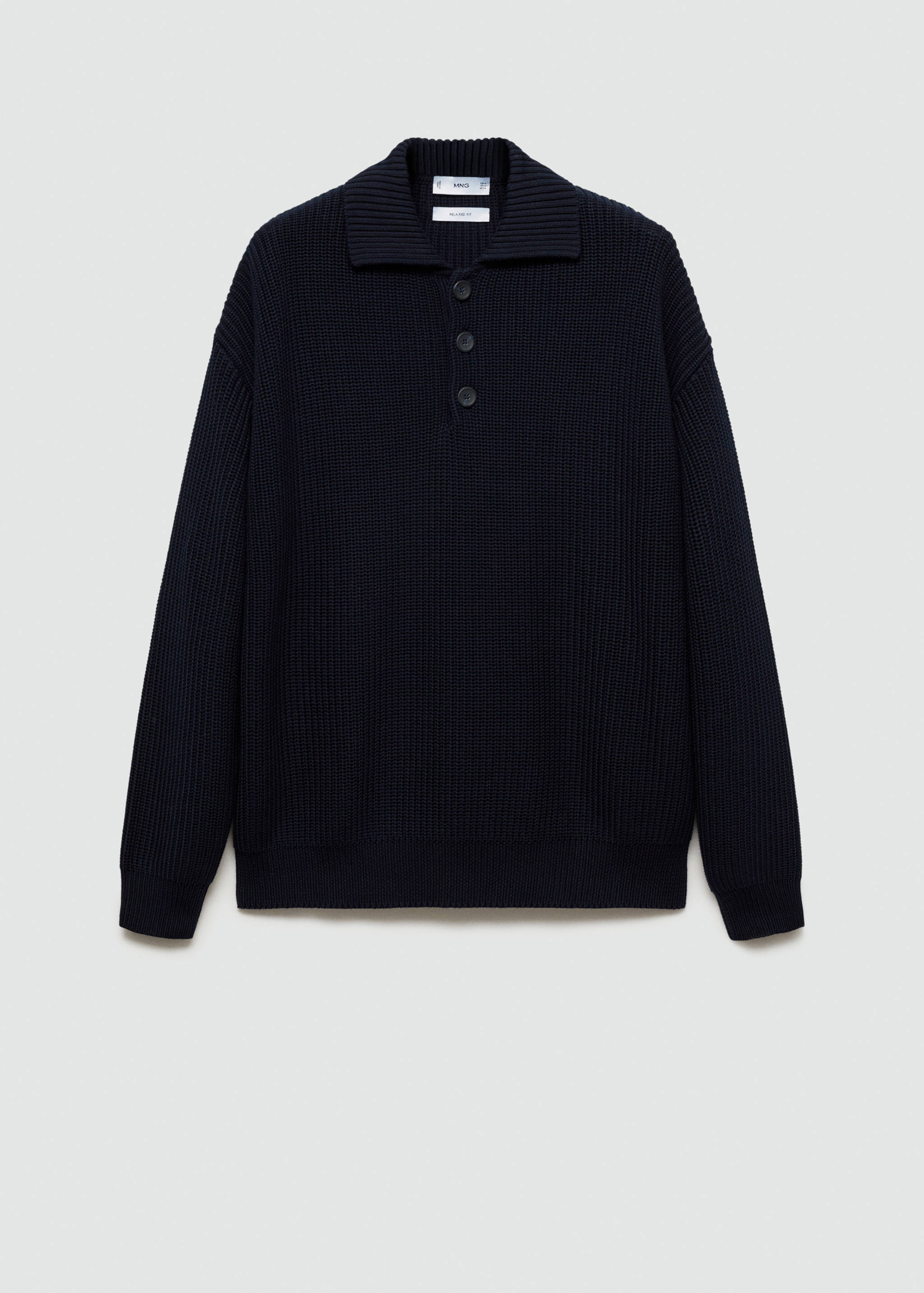 Chunky ribbed polo sweater - Article without model