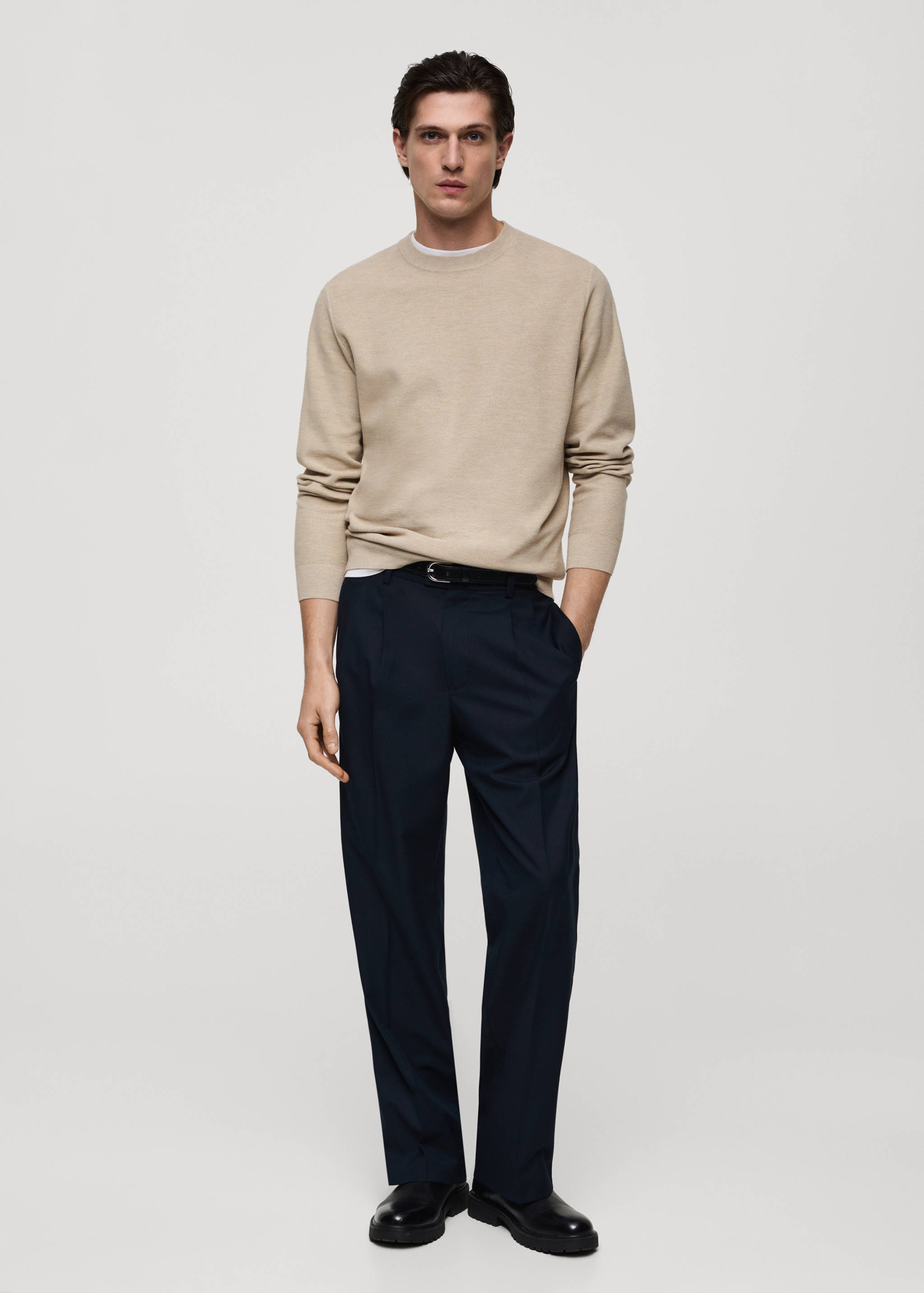 Fine-knit cotton sweater - General plane