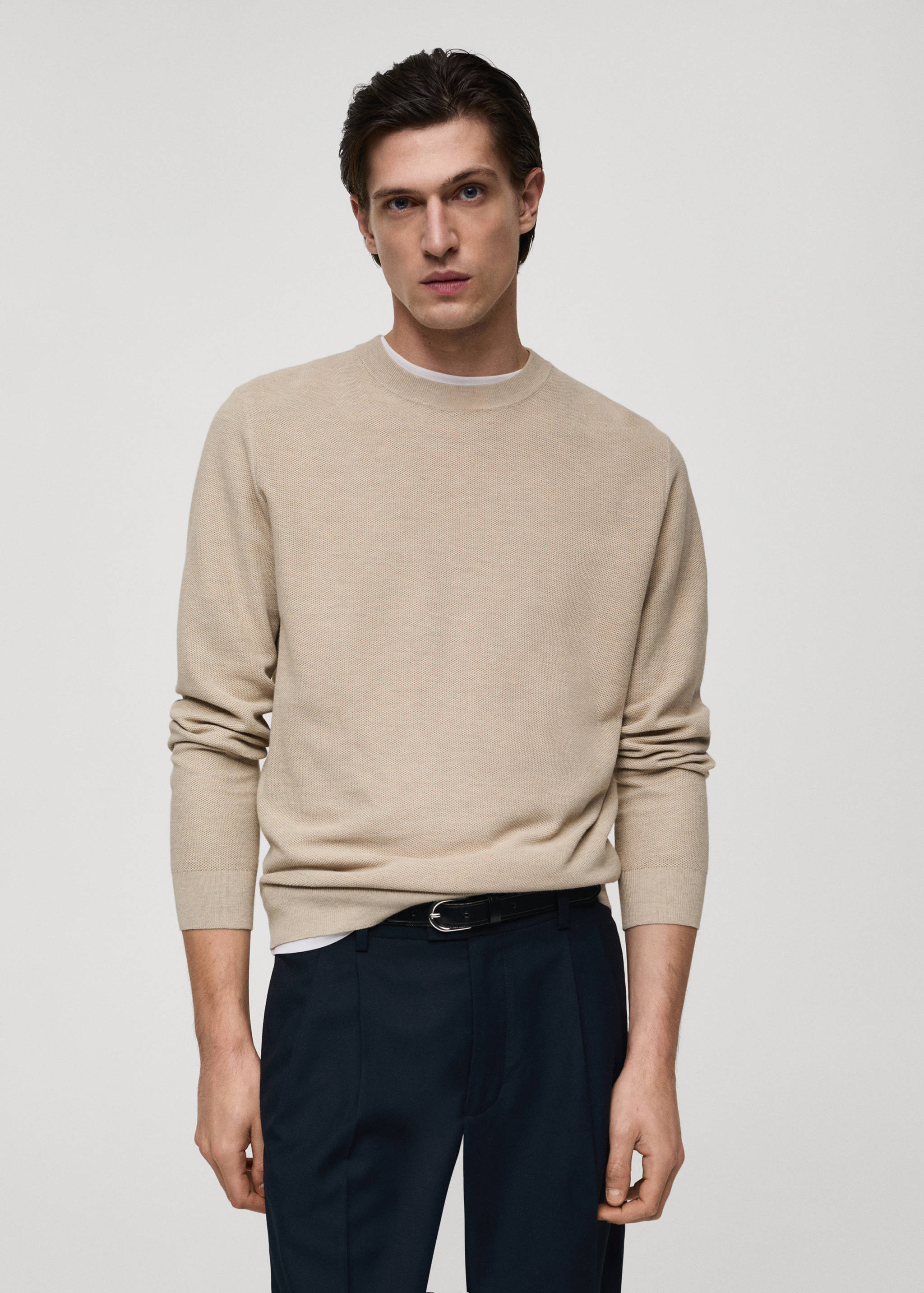 Fine-knit cotton sweater - Medium plane