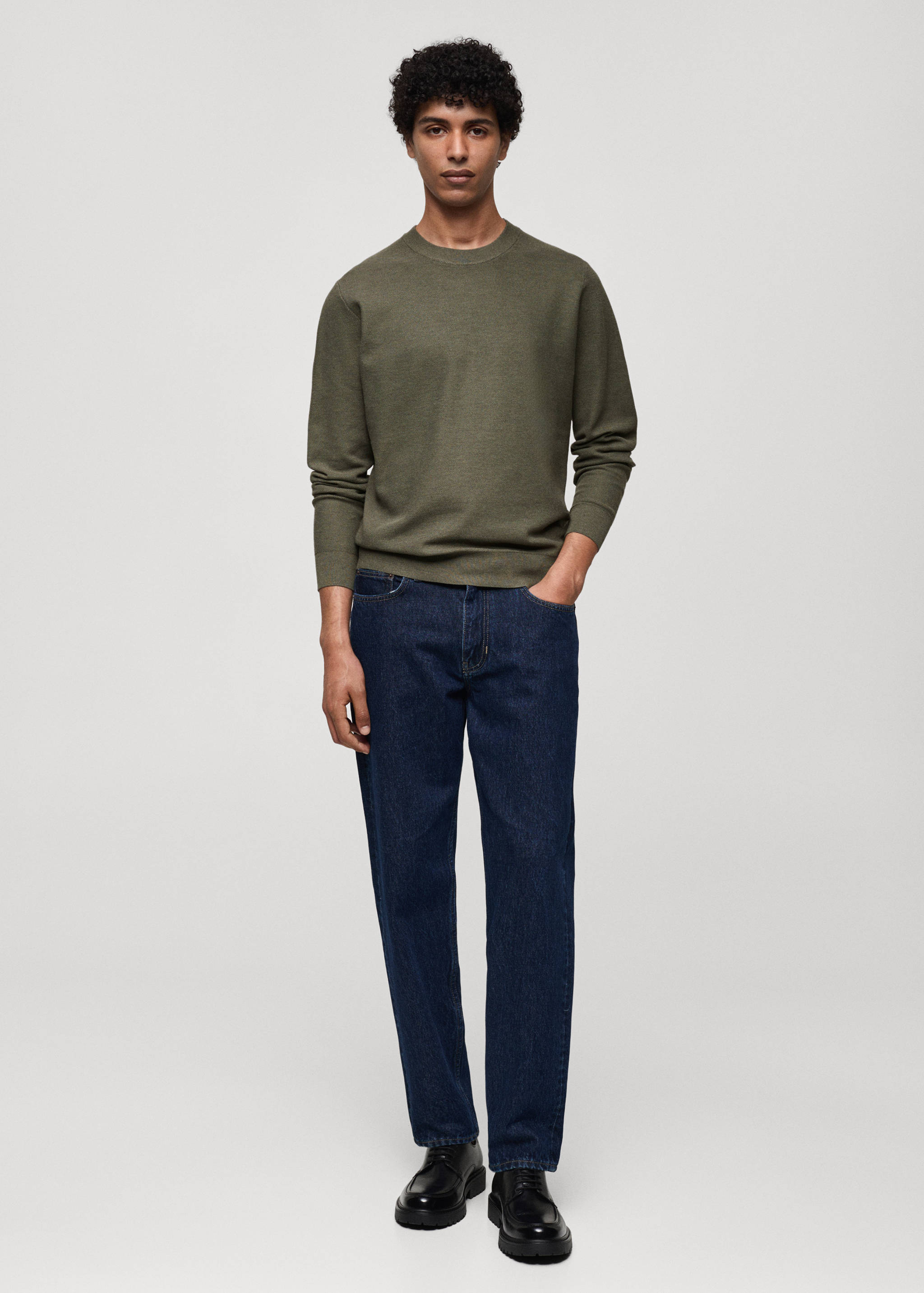Fine-knit cotton sweater - General plane