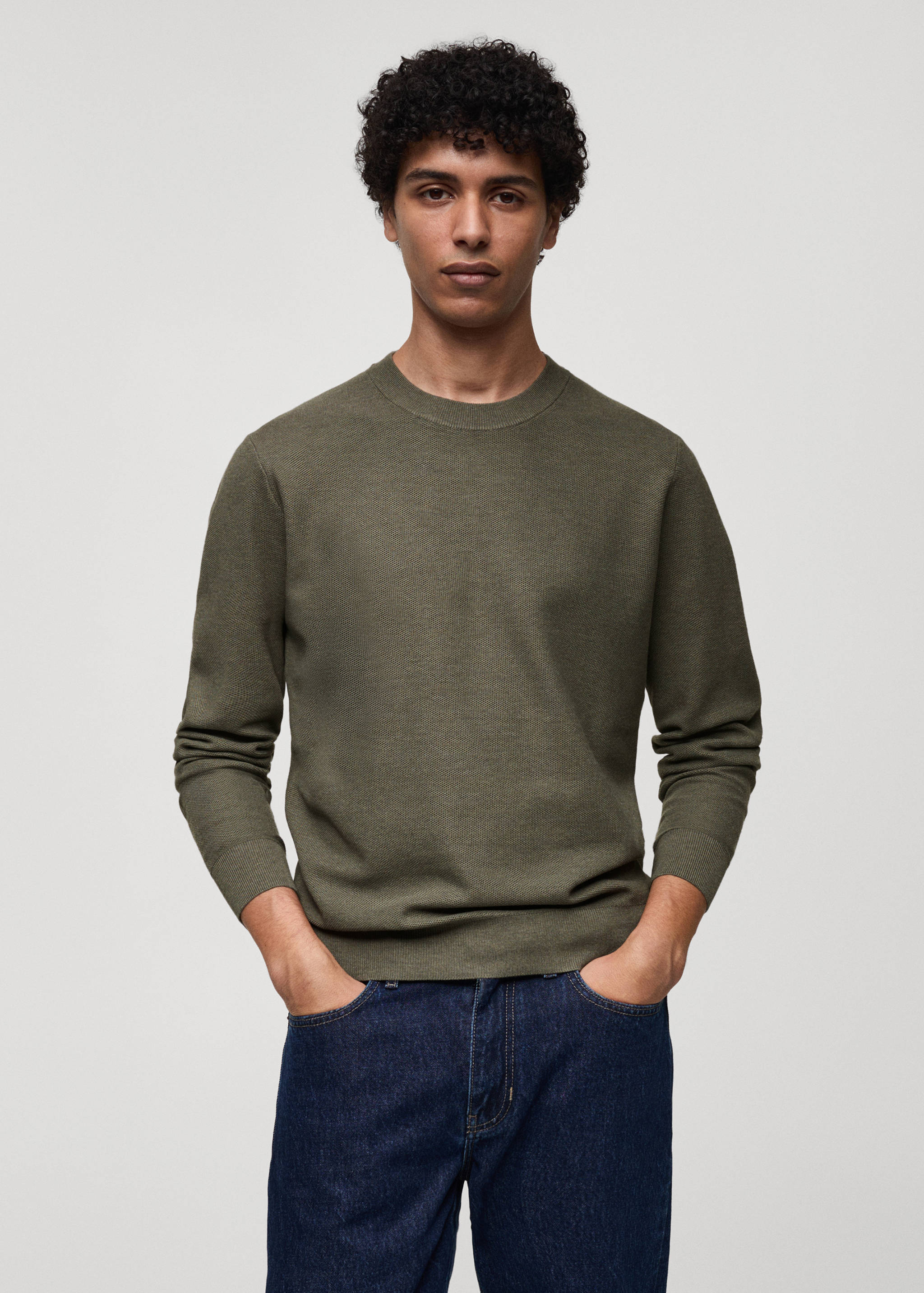Fine-knit cotton sweater - Medium plane