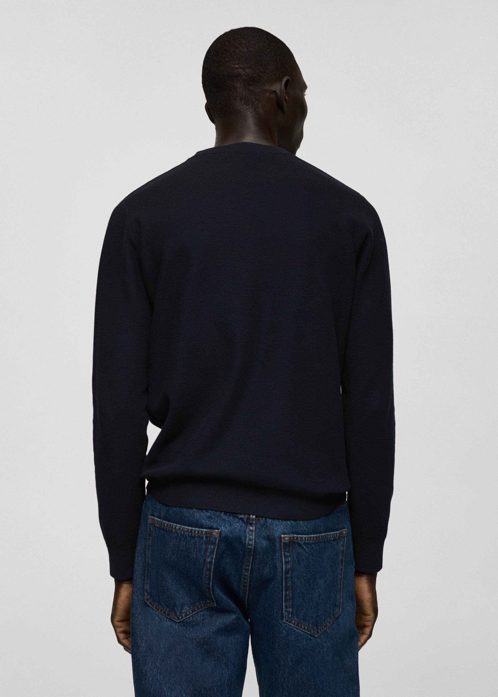 Fine-knit cotton sweater - Reverse of the article