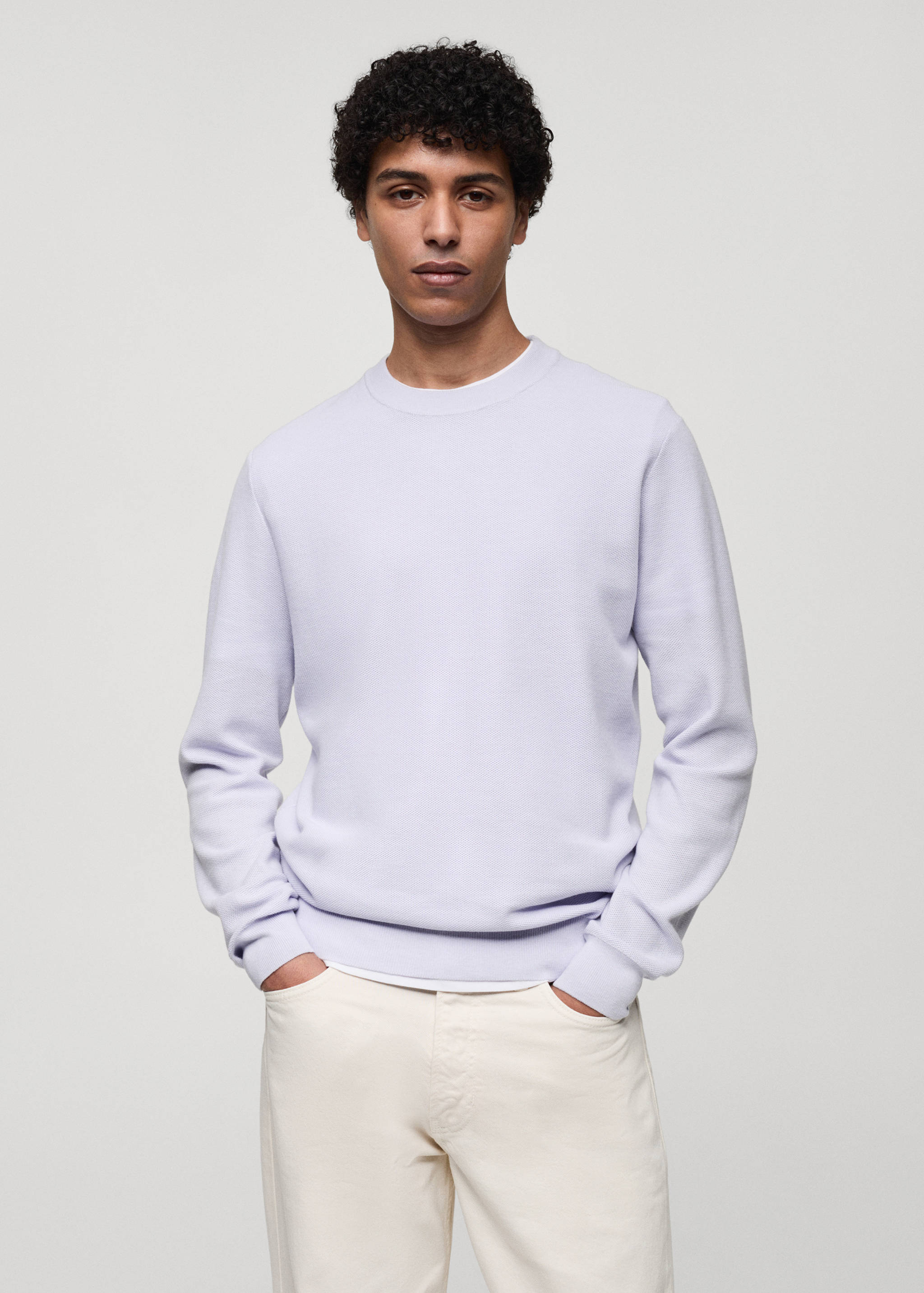 Fine-knit cotton sweater - Medium plane