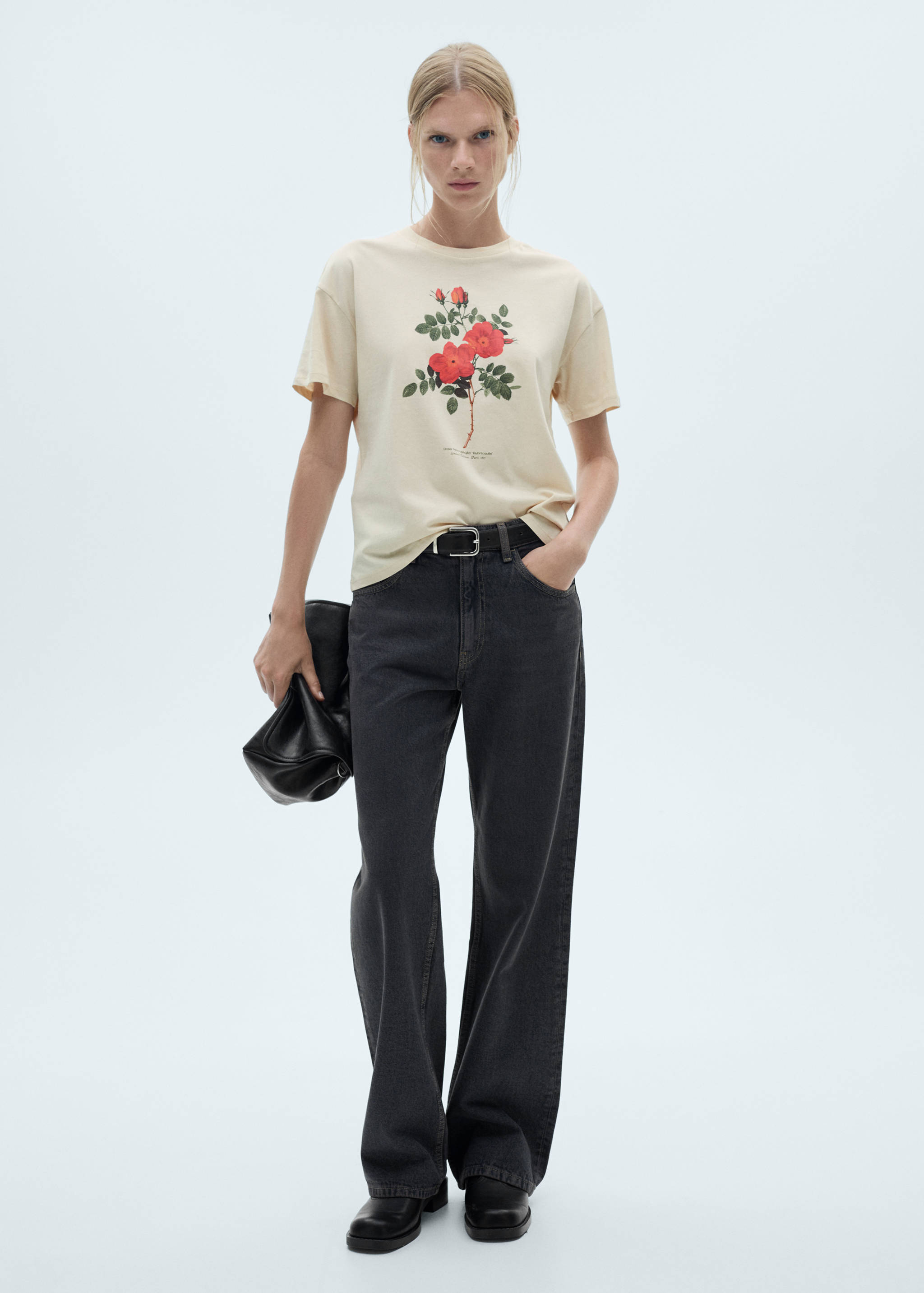 Floral-print cotton t-shirt - General plane