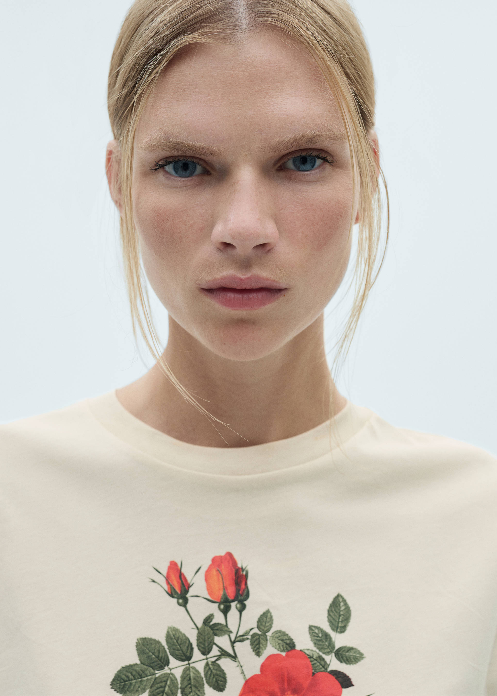 Floral-print cotton t-shirt - Details of the article 1