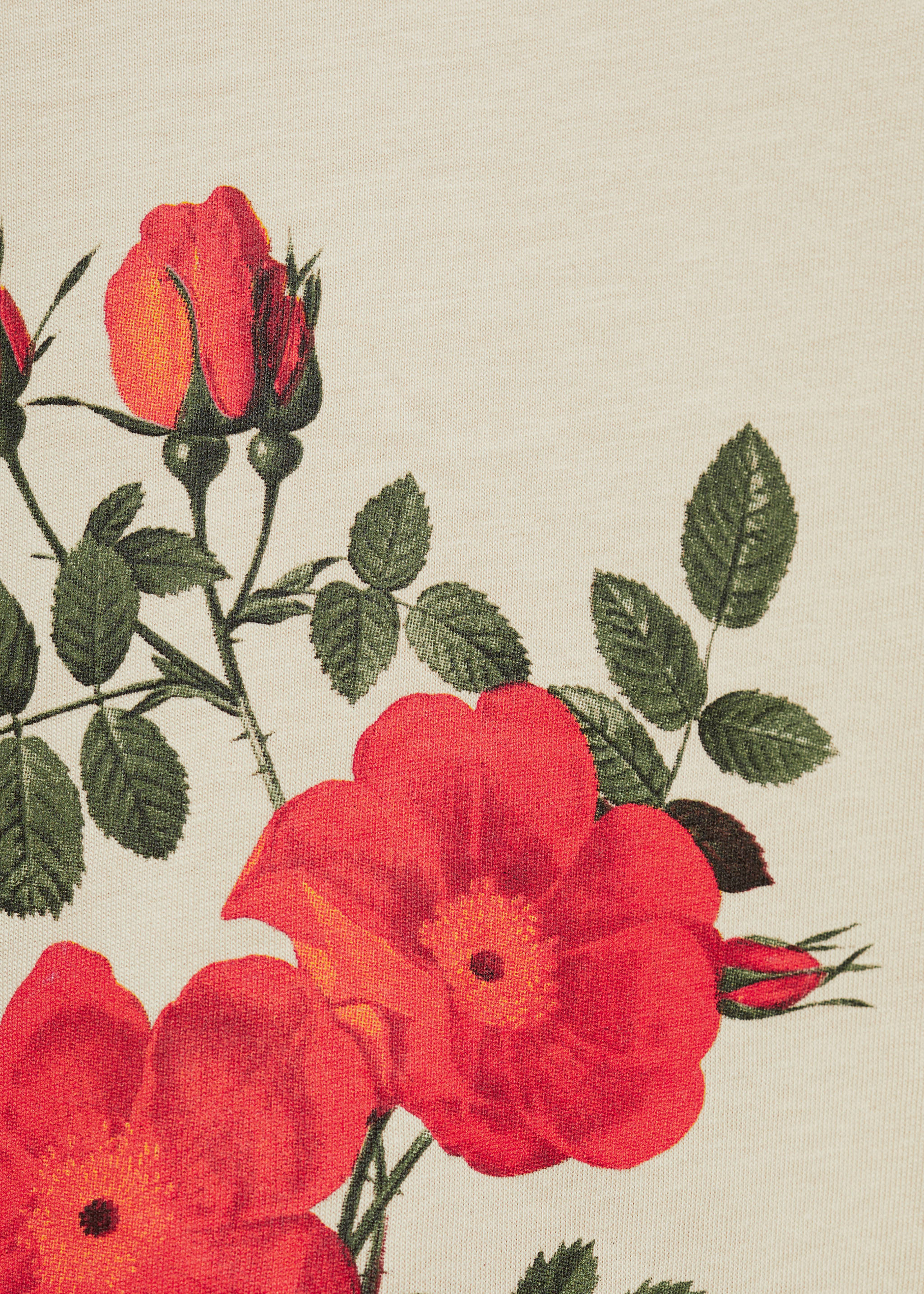 Floral-print cotton t-shirt - Details of the article 0