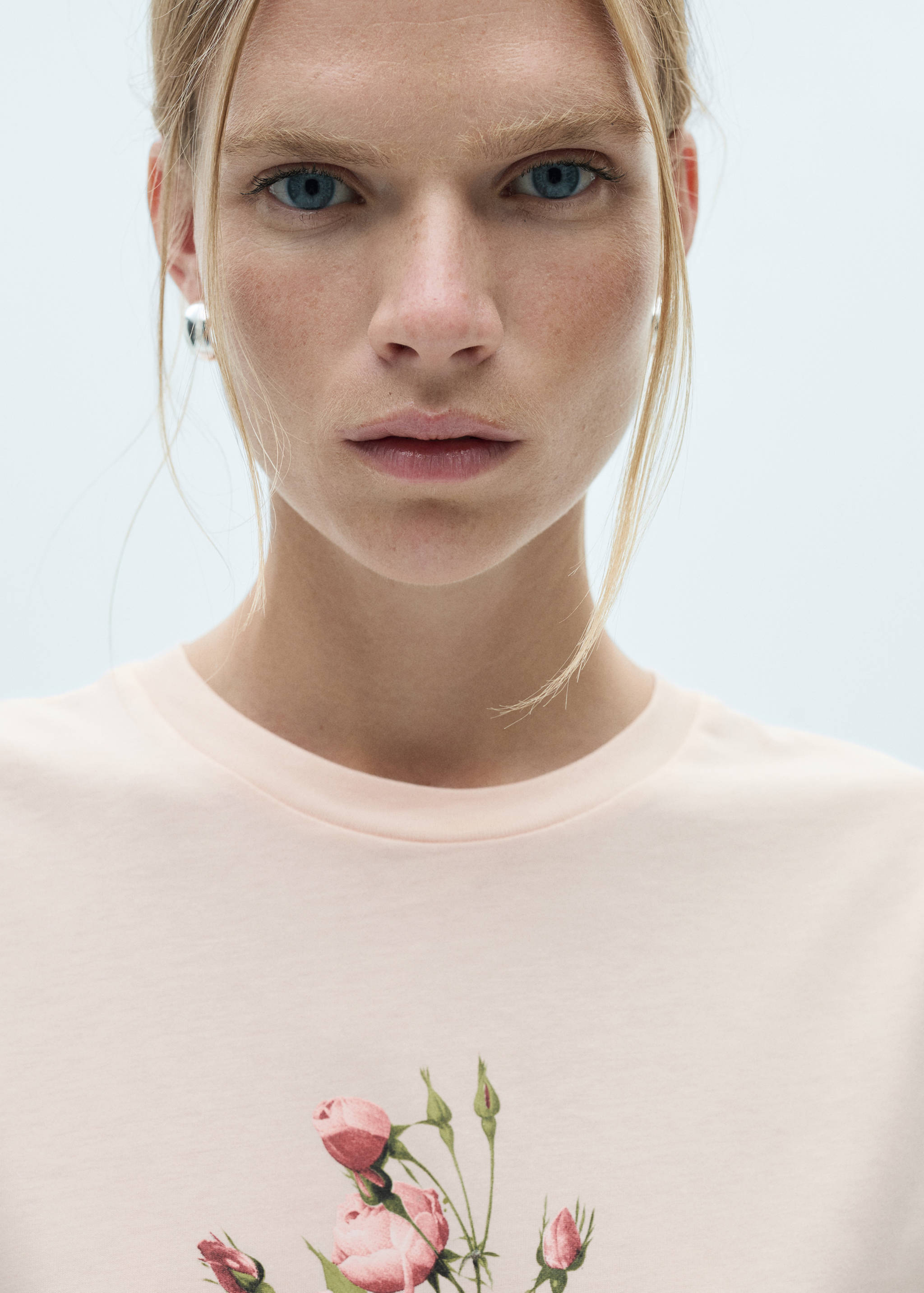 Floral-print cotton t-shirt - Details of the article 1