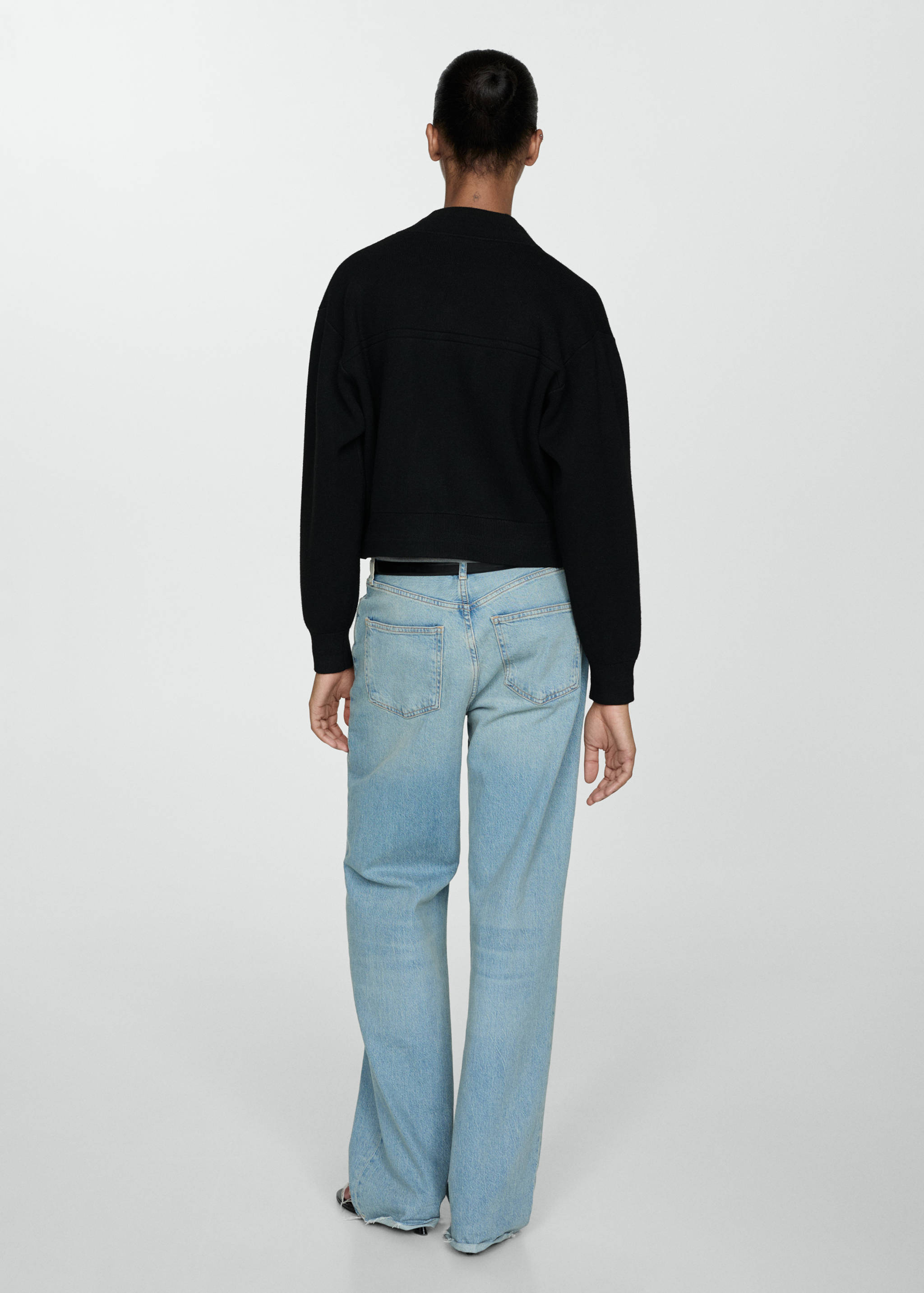 Трикотажная куртка с карманами - Обратная сторона изделия