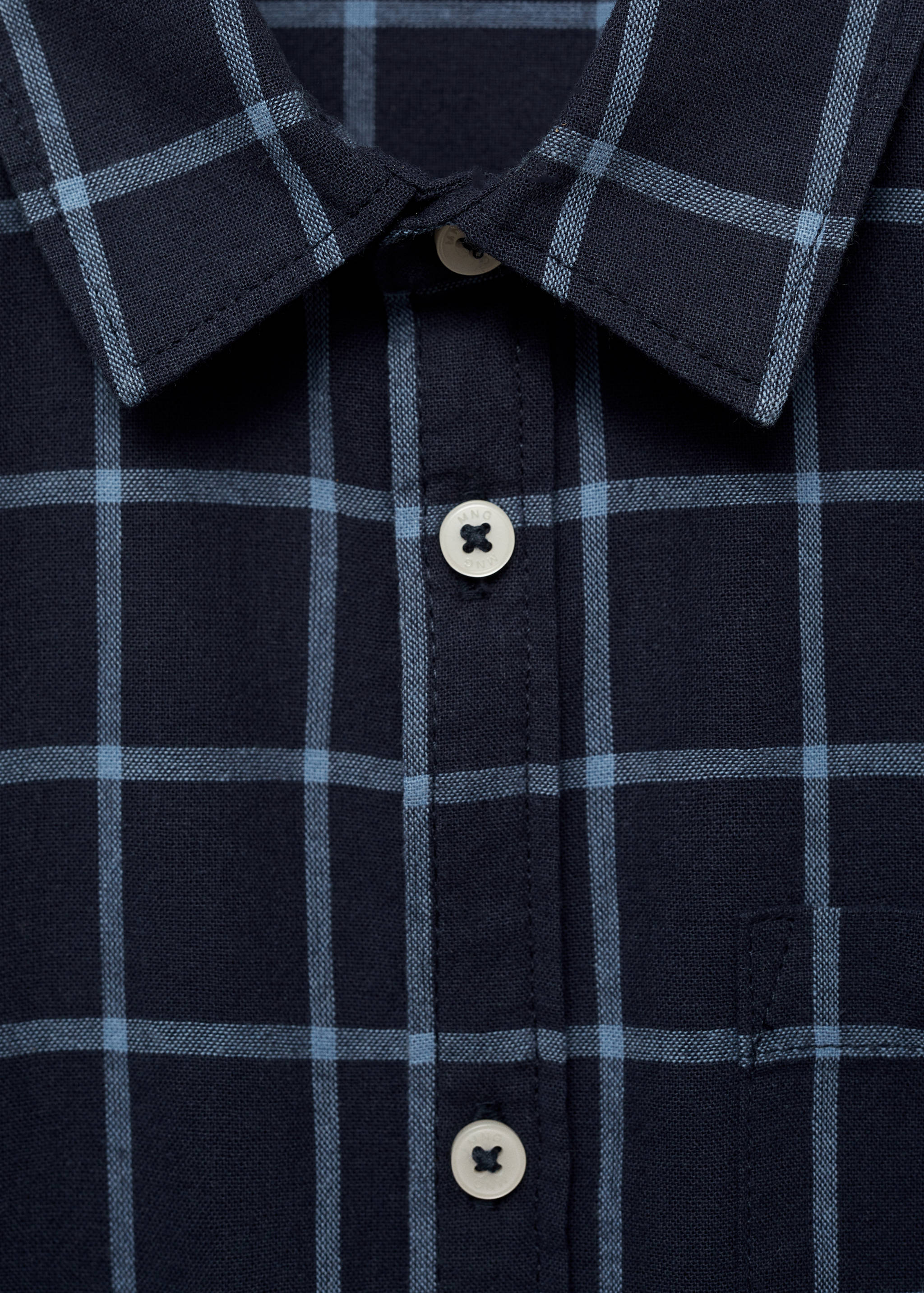 Regular fit check cotton shirt - Details of the article 8