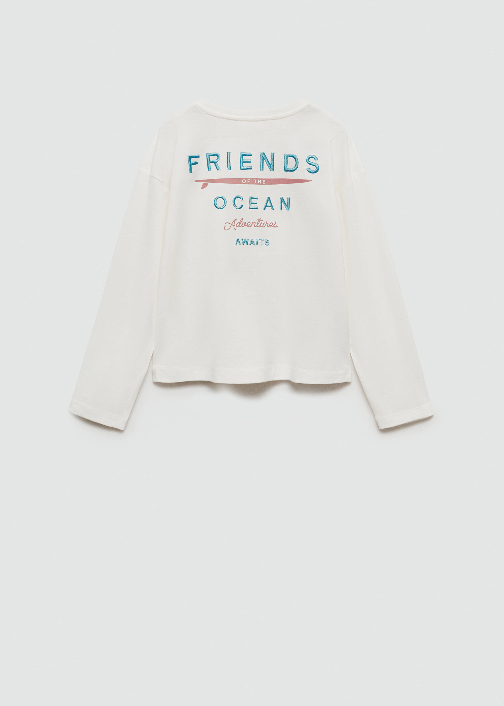 Embroidered detail cotton T-shirt - Reverse of the article