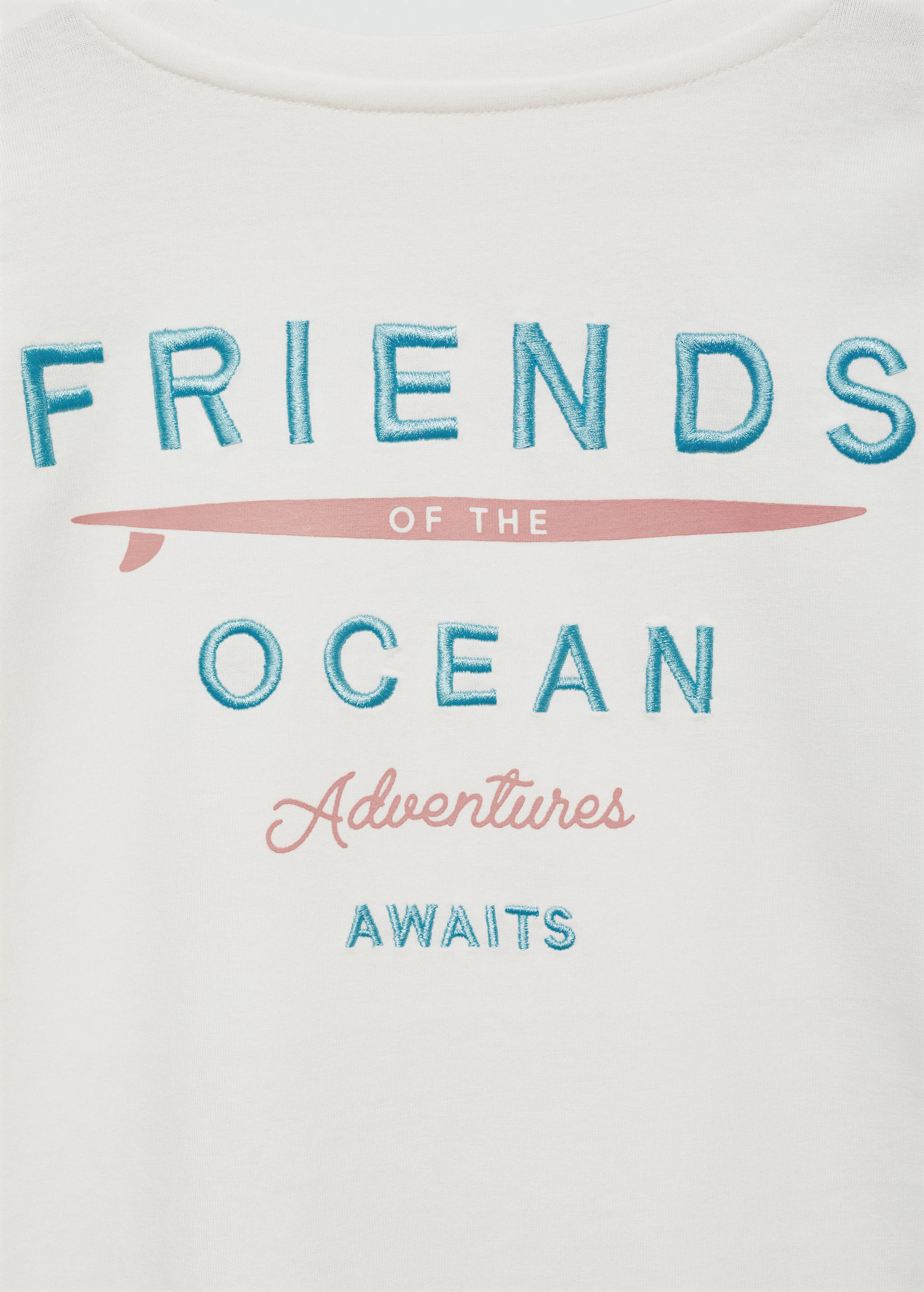 Embroidered detail cotton T-shirt - Details of the article 0