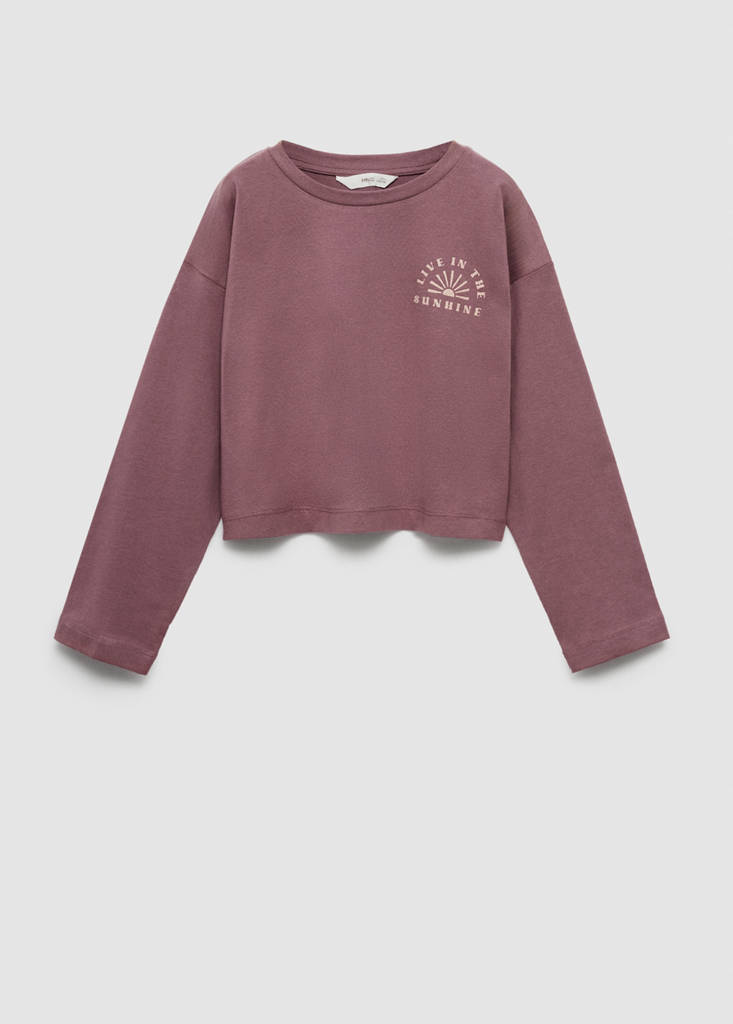 MANGO KIDS - T-shirt manches longues imprimé prune - 11-12 ans - Fille