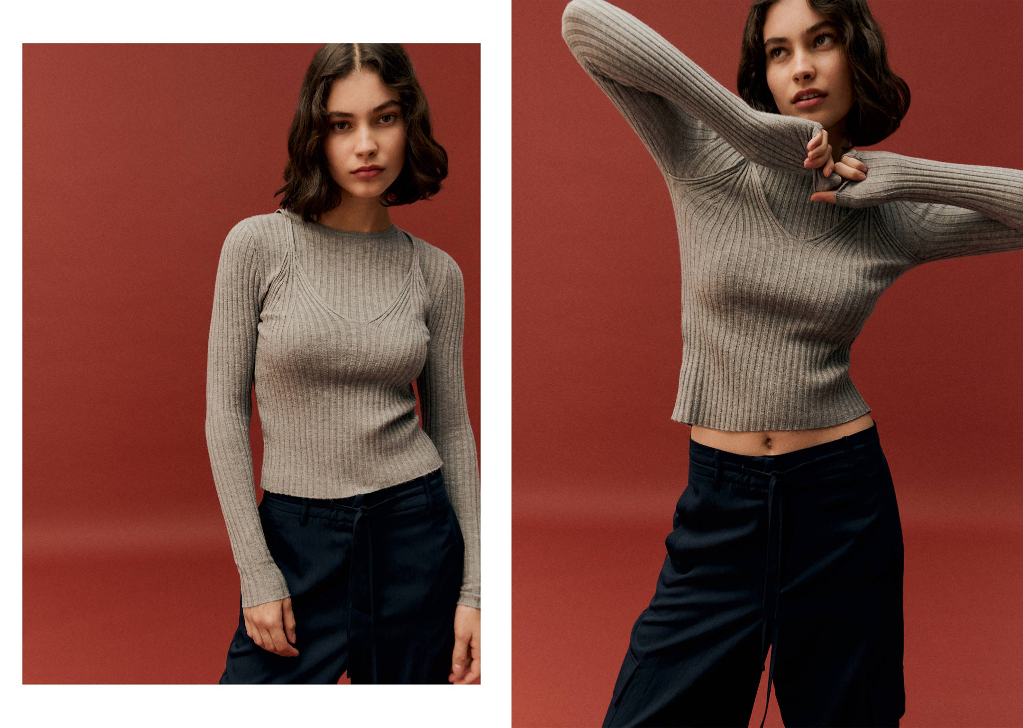 Ribbed sweater top - Panoramic plane