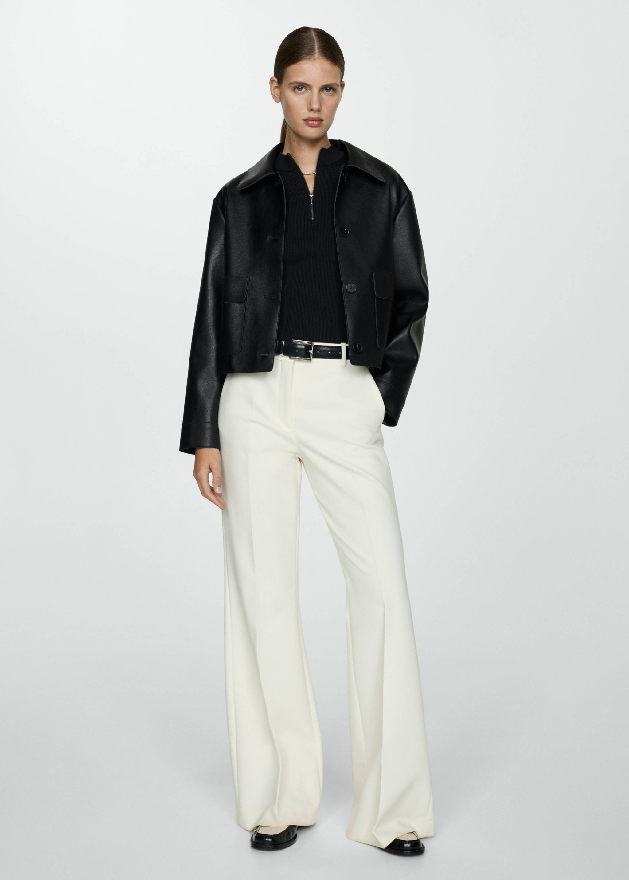 Куртка из искусственной кожи с карманами - Общий план