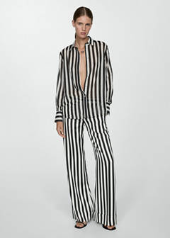 Straight striped trousers — White 2