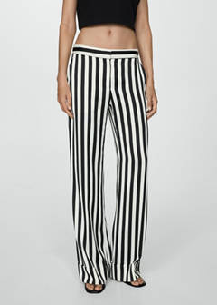 Straight striped trousers — White 1