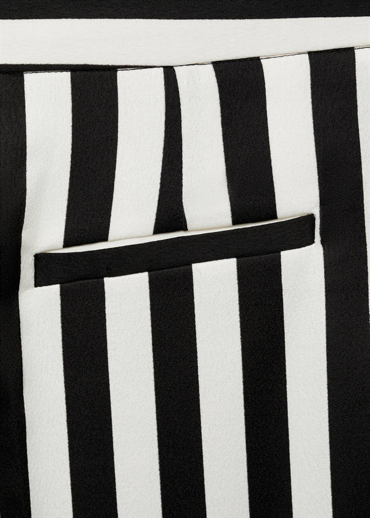 Straight striped trousers — White