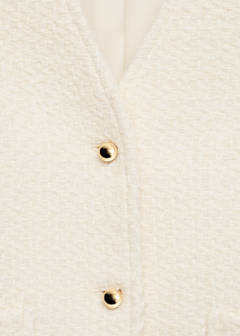 V-neck tweed jacket — Ecru 6