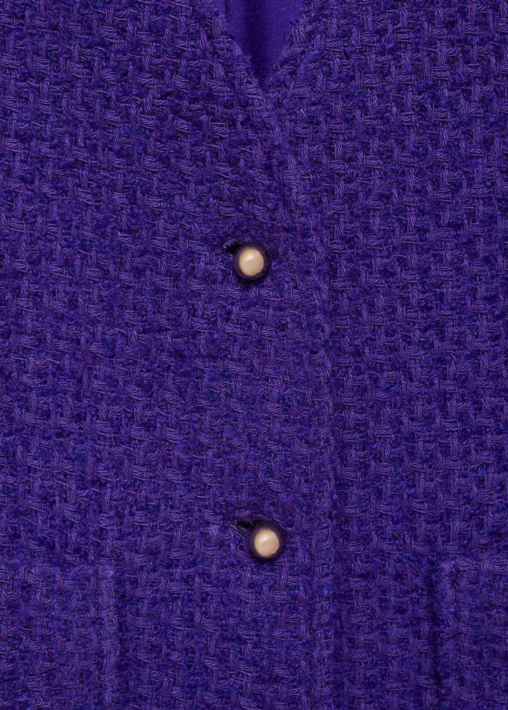 V-neck tweed jacket — Purple