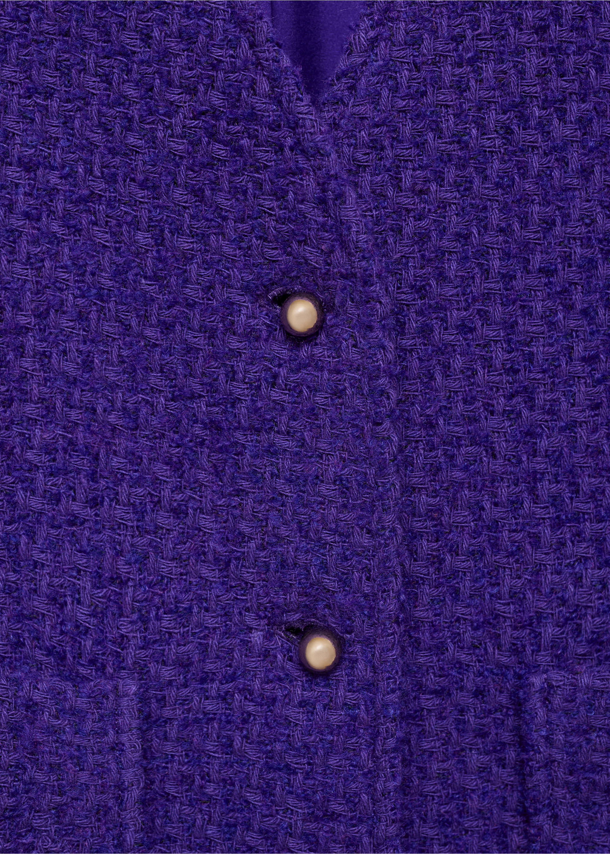 Chaqueta tweed cuello pico - Detalle del artículo 8, Morado. Ref: 77034794-00.