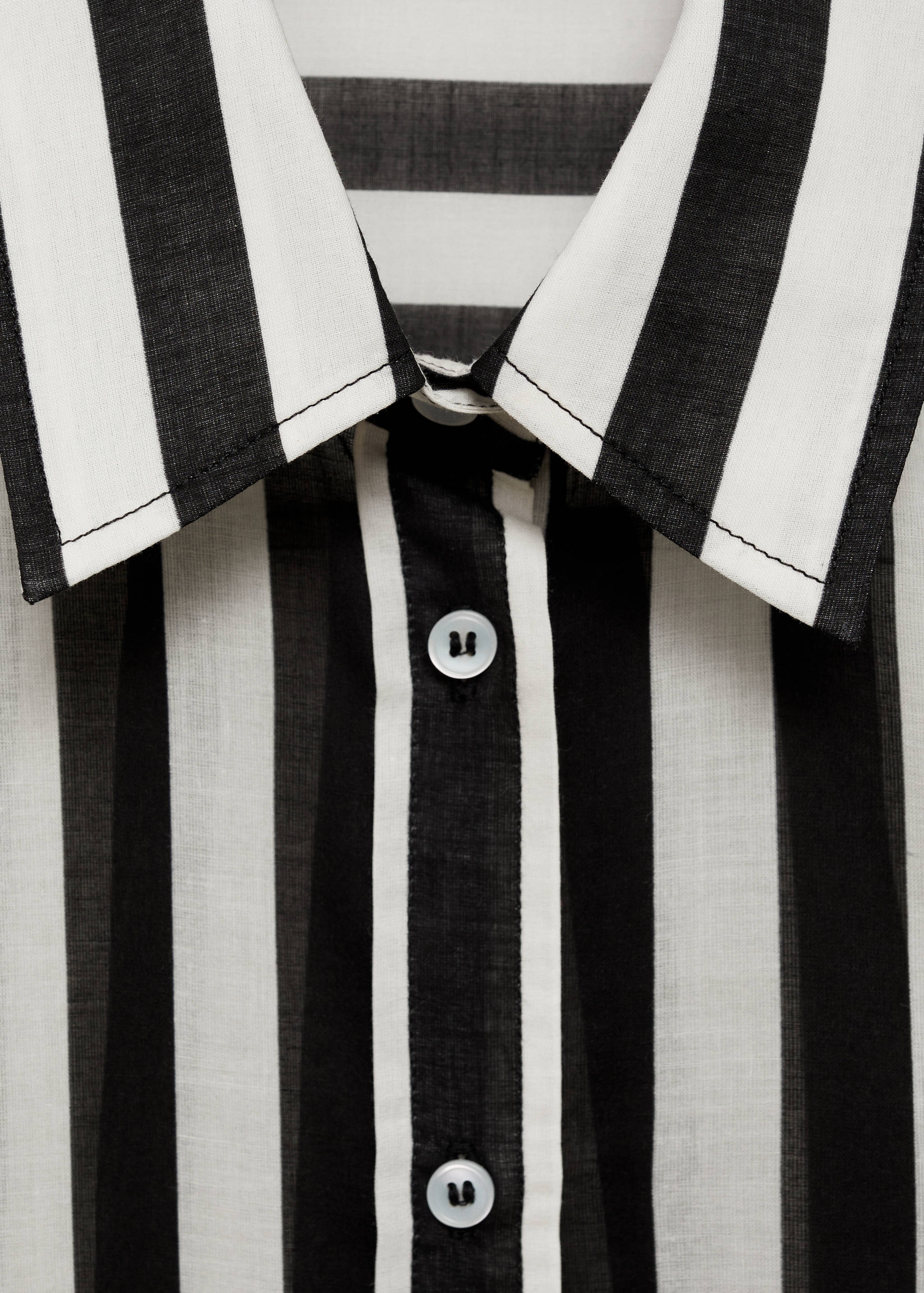 Semi-transparent striped 100% cotton shirt - Details of the article 8
