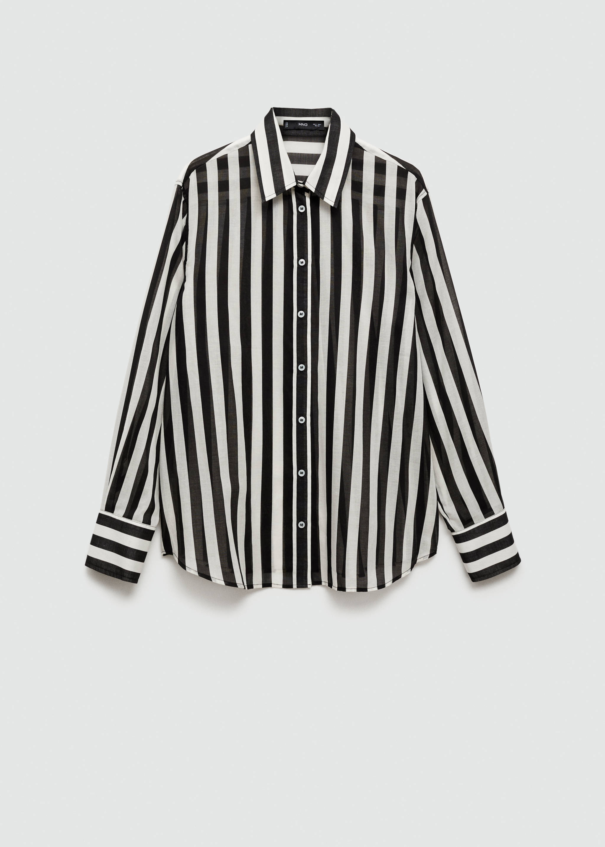 Semi-transparent striped 100% cotton shirt - Article without model