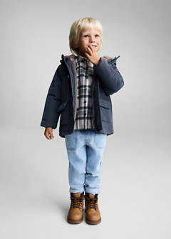 Padded anorak with shearling lining — Blue 2
