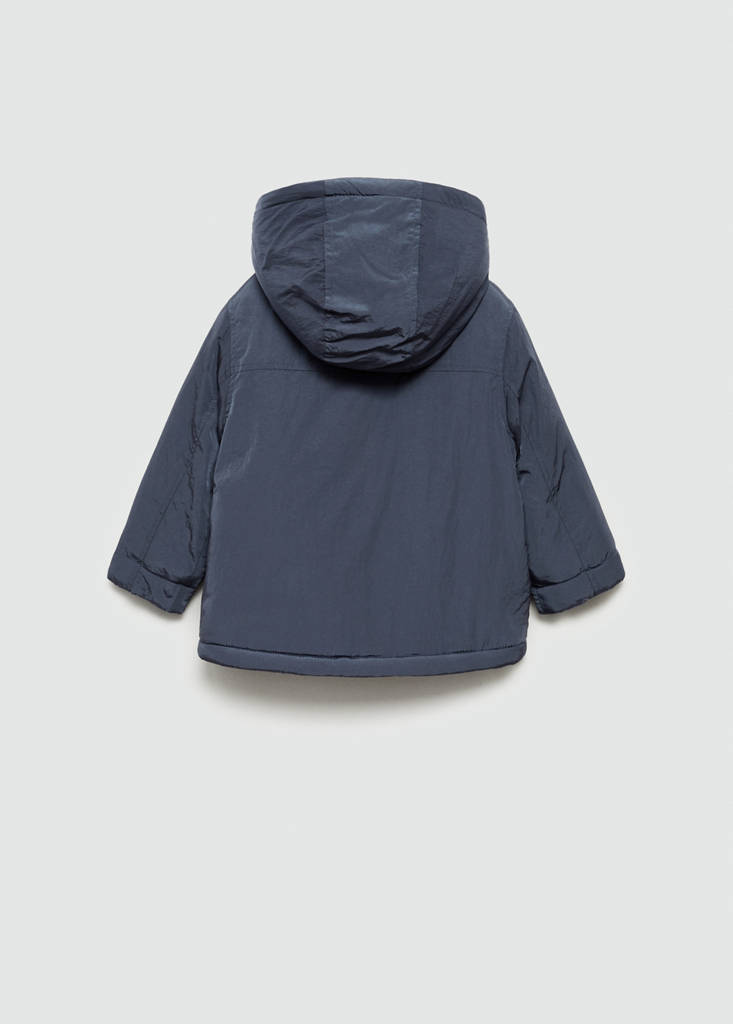 Padded anorak with shearling lining — Blue
