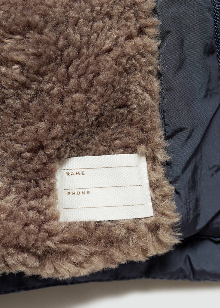 Padded anorak with shearling lining — Blue