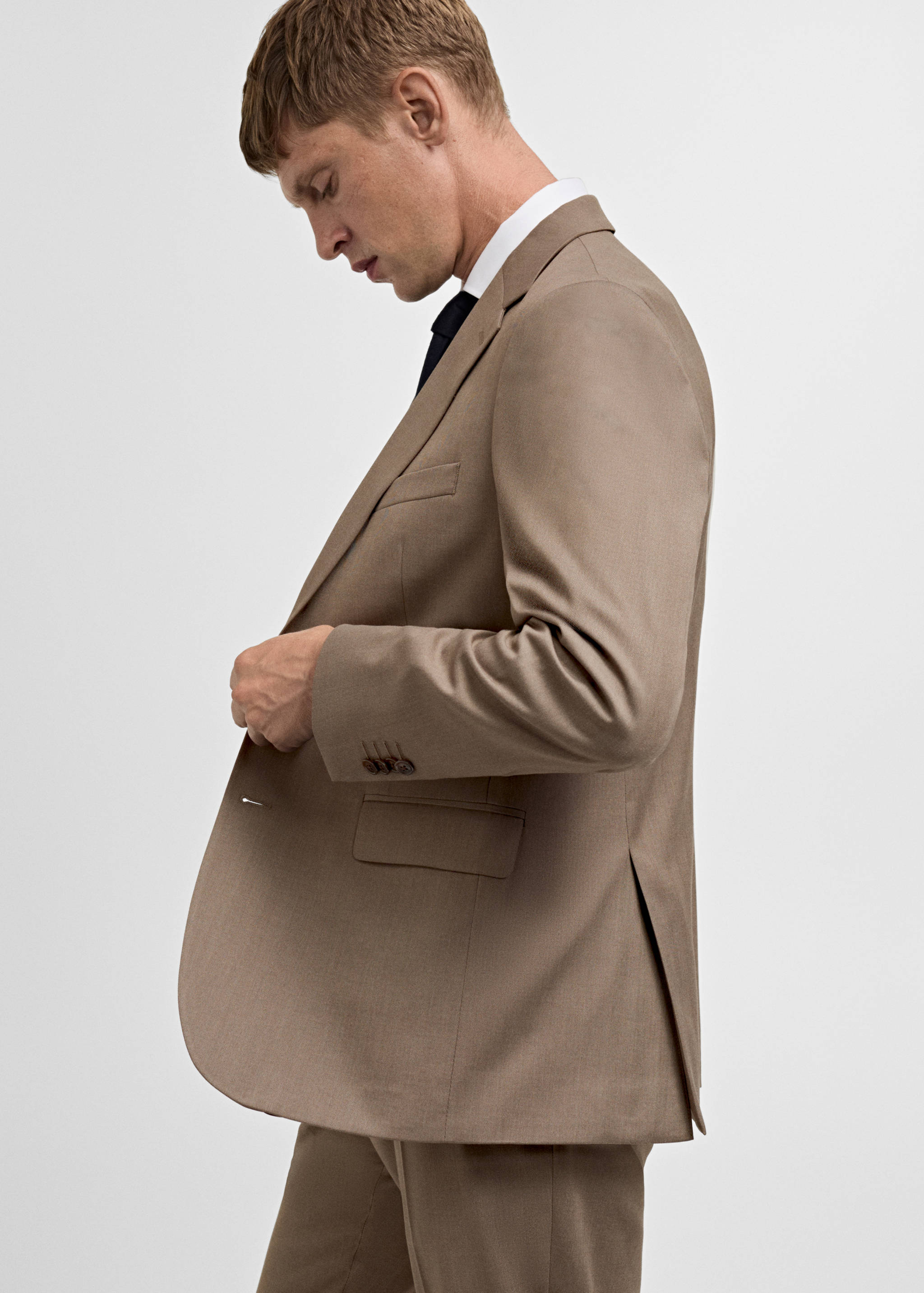 Stretch-fabric slim-fit suit jacket - Details of the article 2