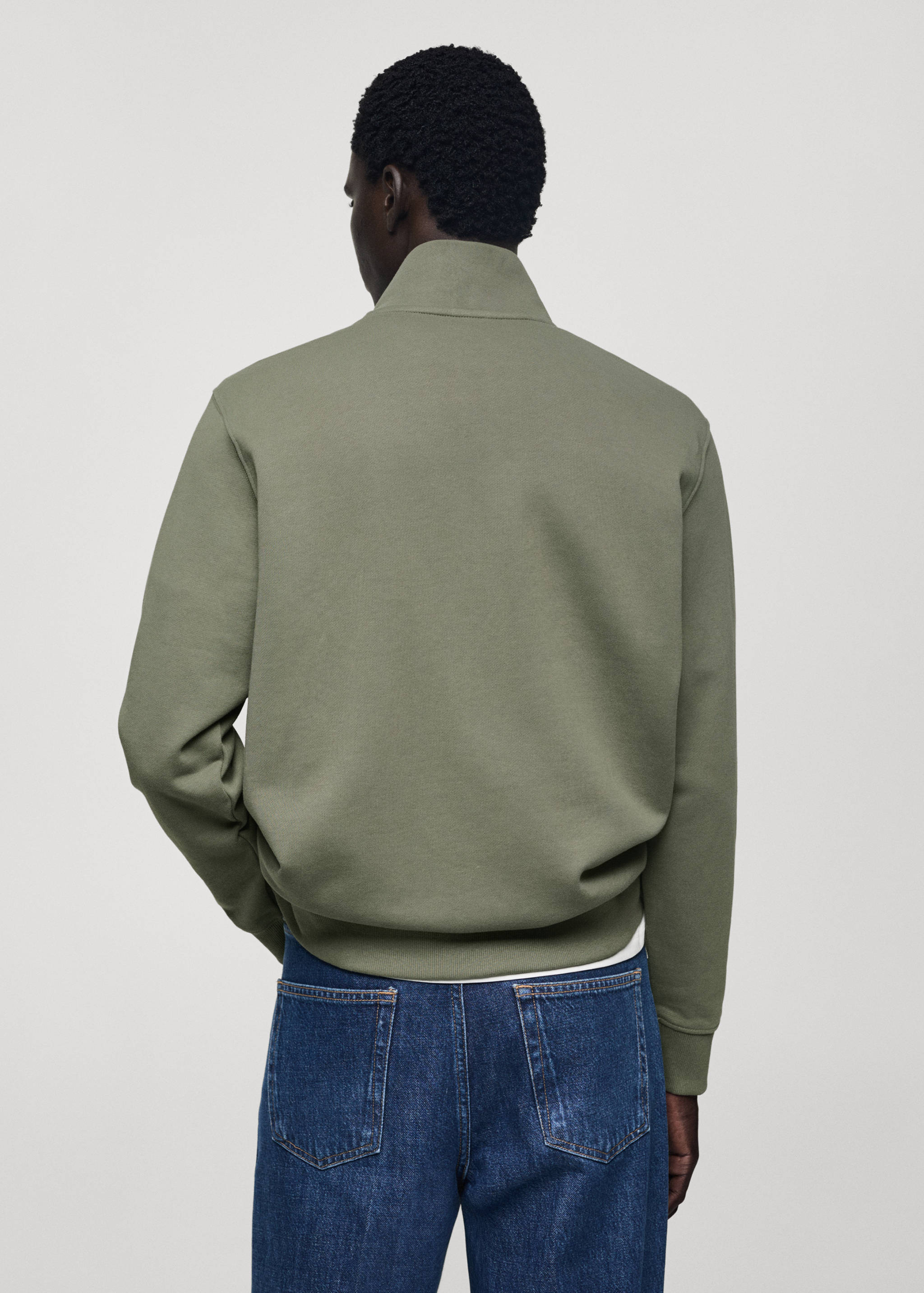 Zipper cotton sweater - Reverse of the article