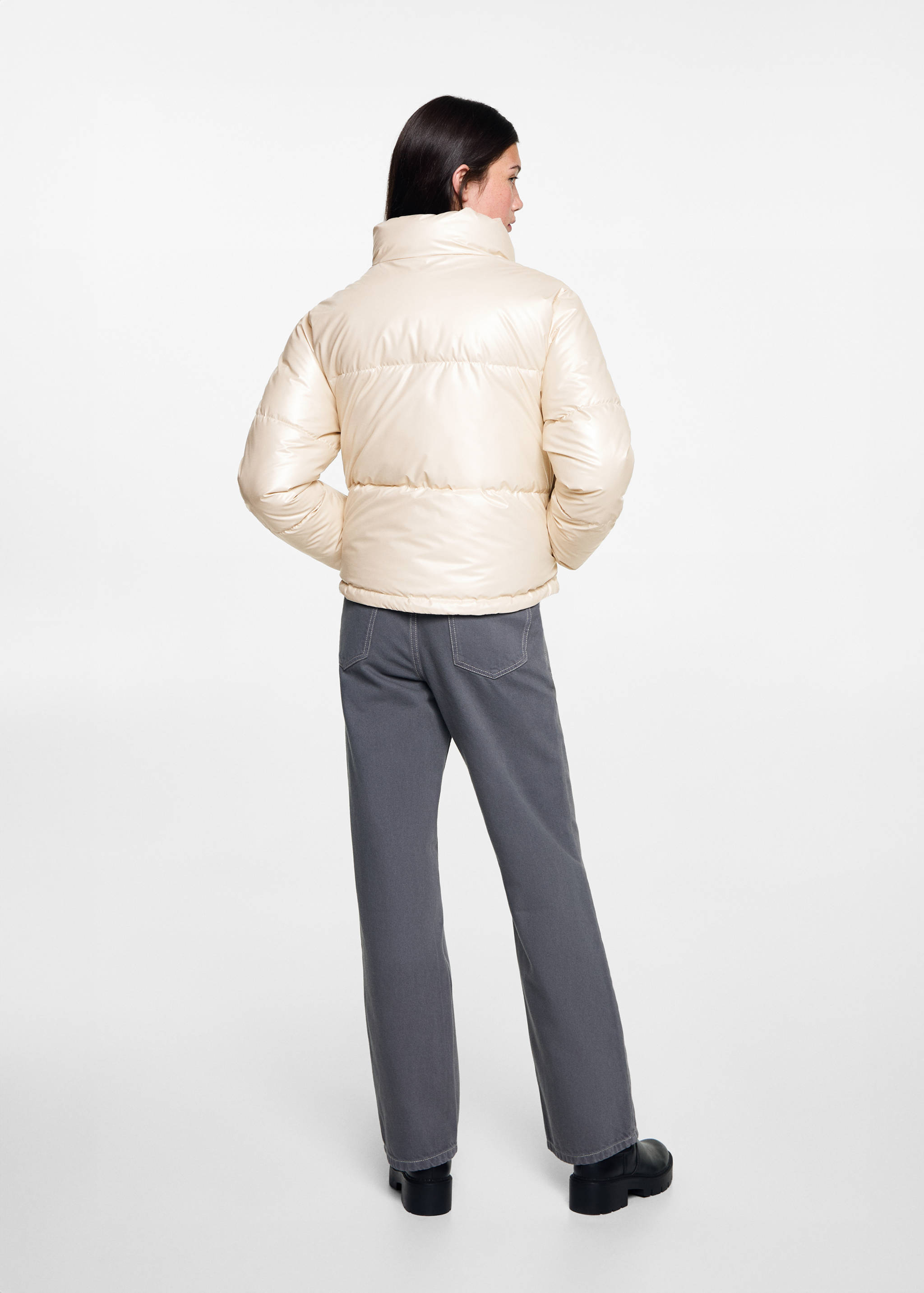 Metallic puffer jacket - Reverse of the article