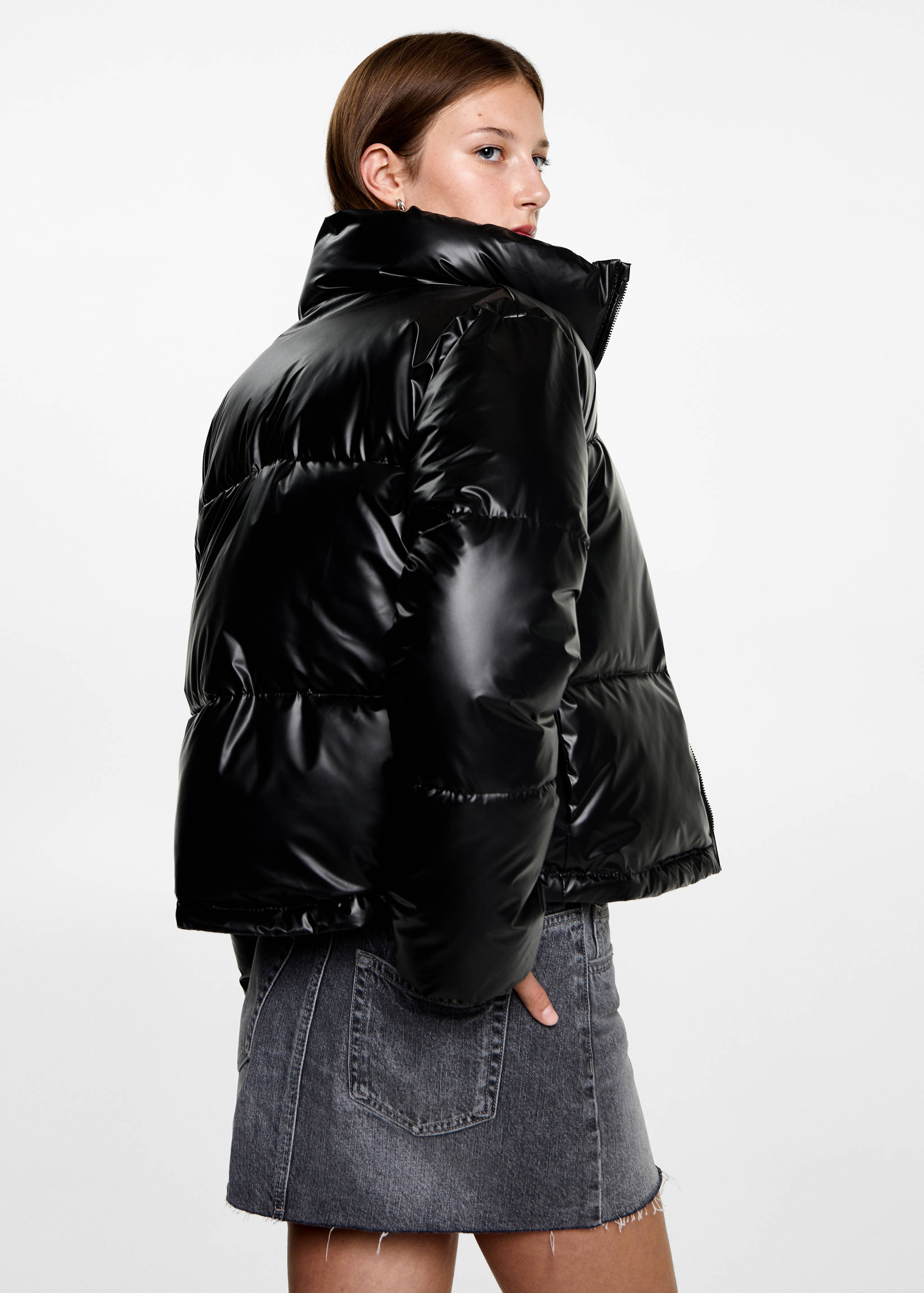Metallic puffer jacket - Reverse of the article