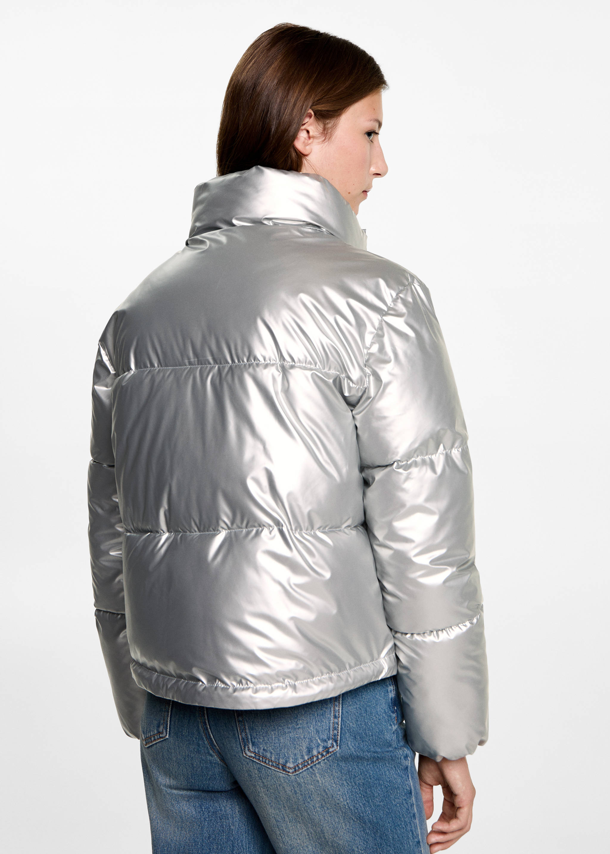 Metallic puffer jacket - Reverse of the article