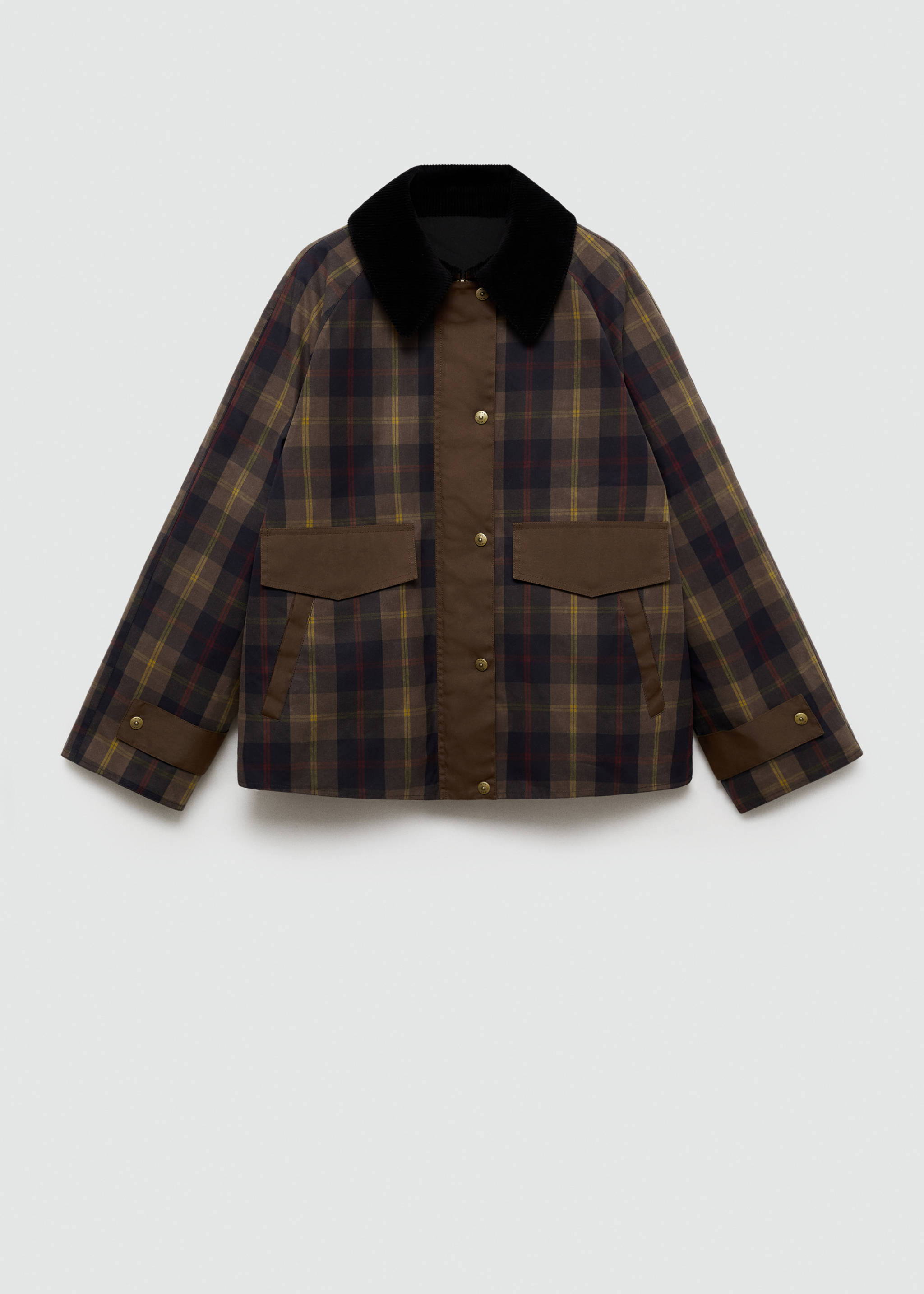 Parka carreaux col contrasté - Article sans modèle