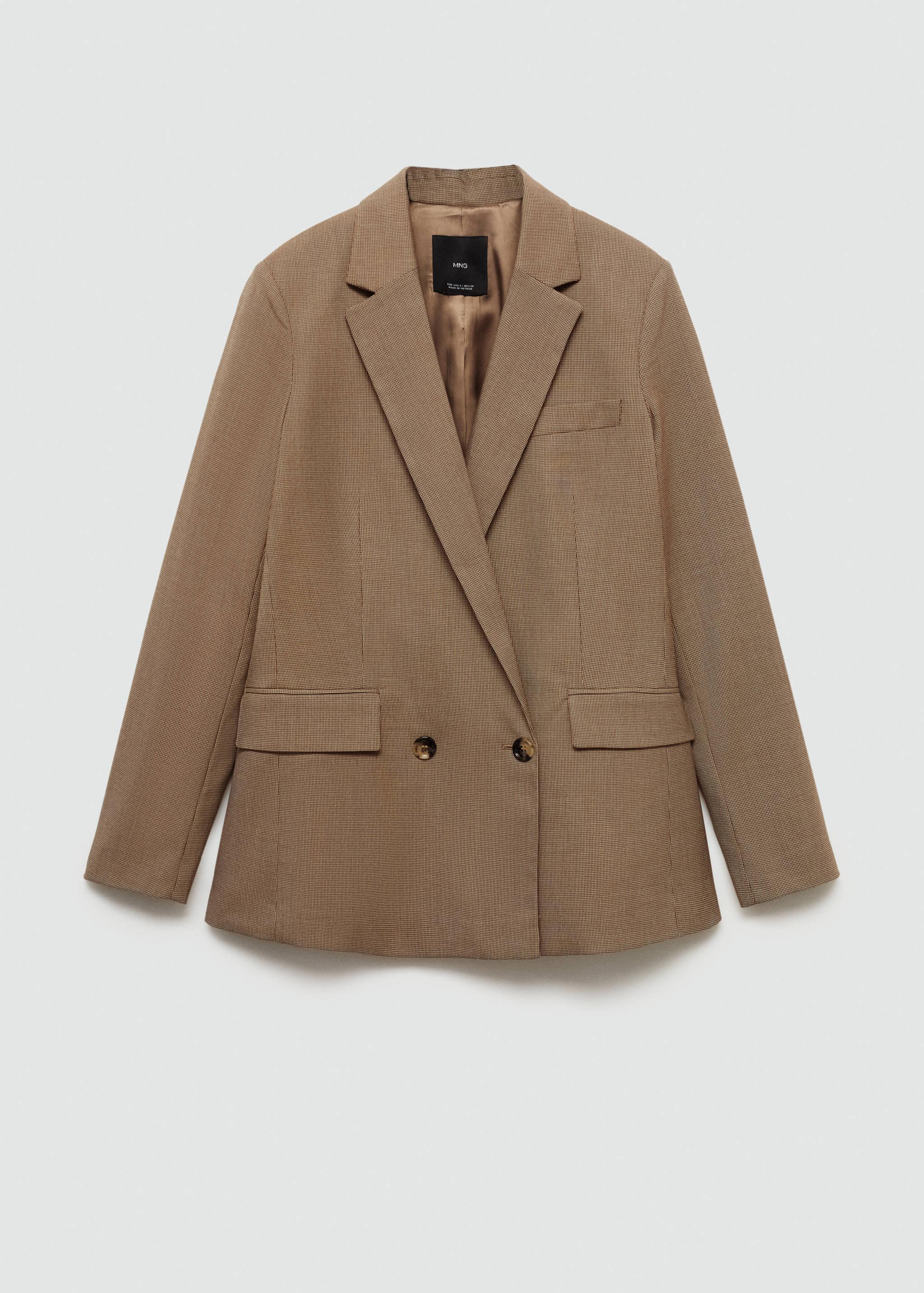 Kazayağı desenli kruvaze blazer ceket - Modelsiz ürün