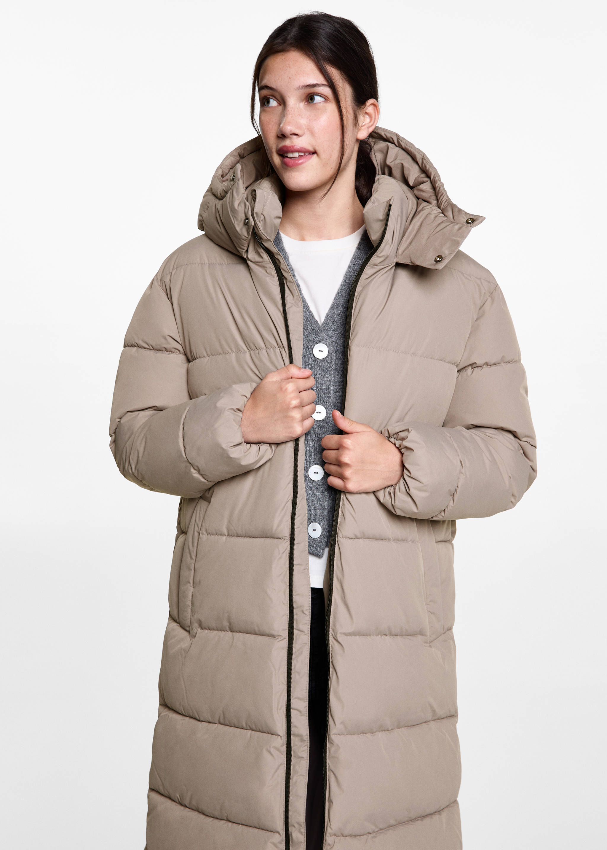 Anorak long matelassé - Plan moyen