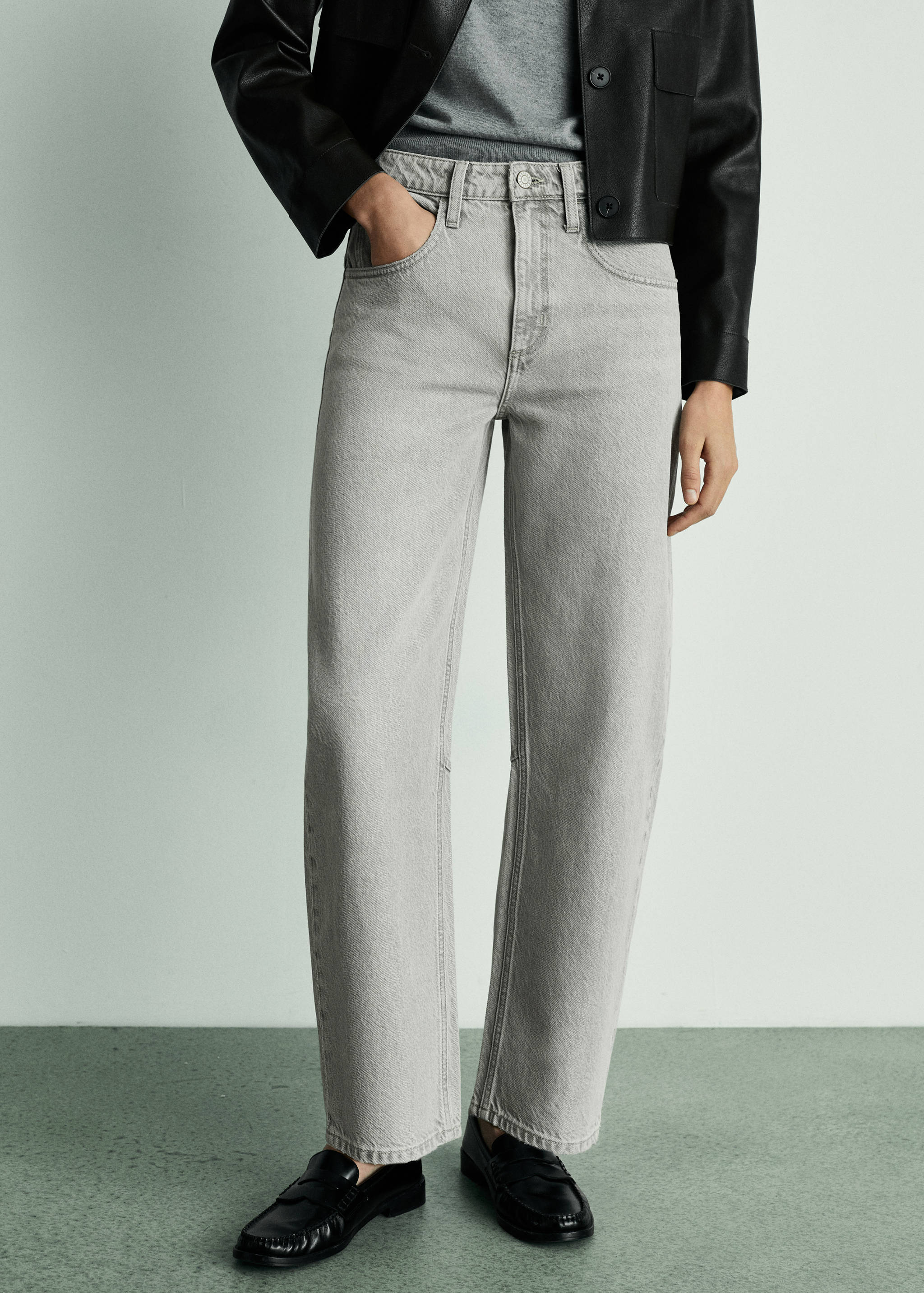 High-waist balloon jeans - Medium plane