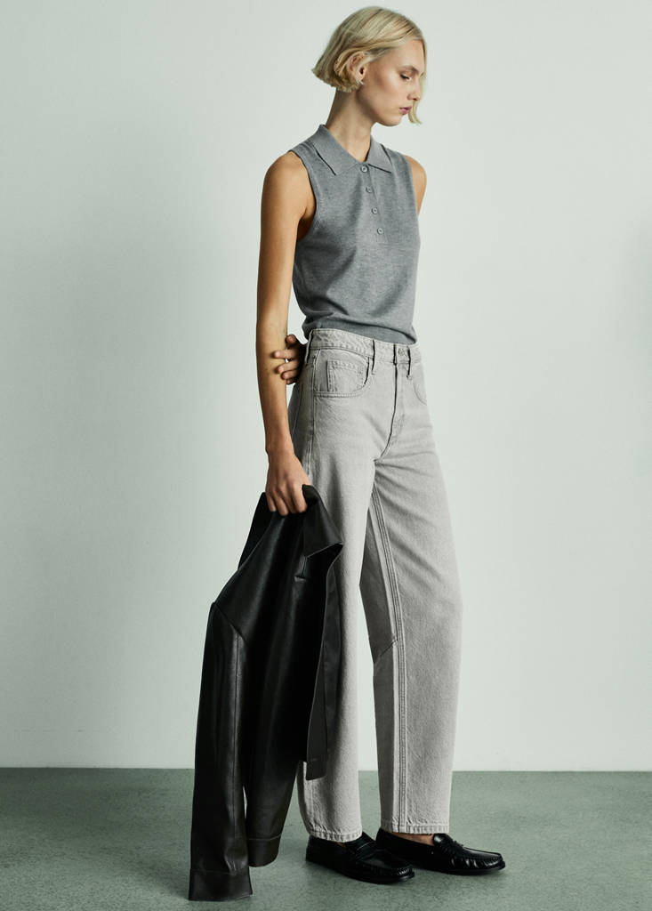 High-waist balloon jeans — Denim Grey
