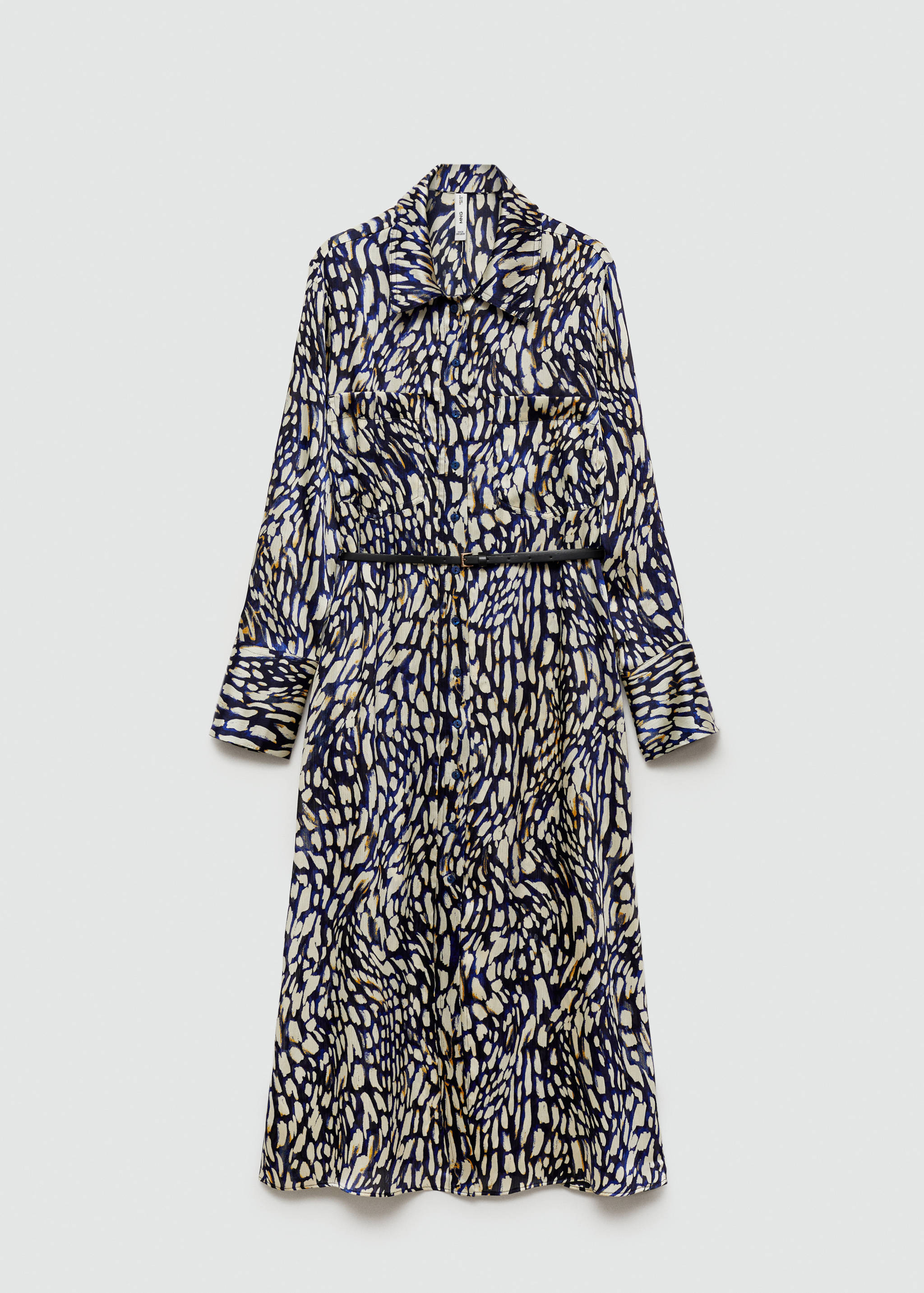 Атласное платье с принтом - Изделие без модели