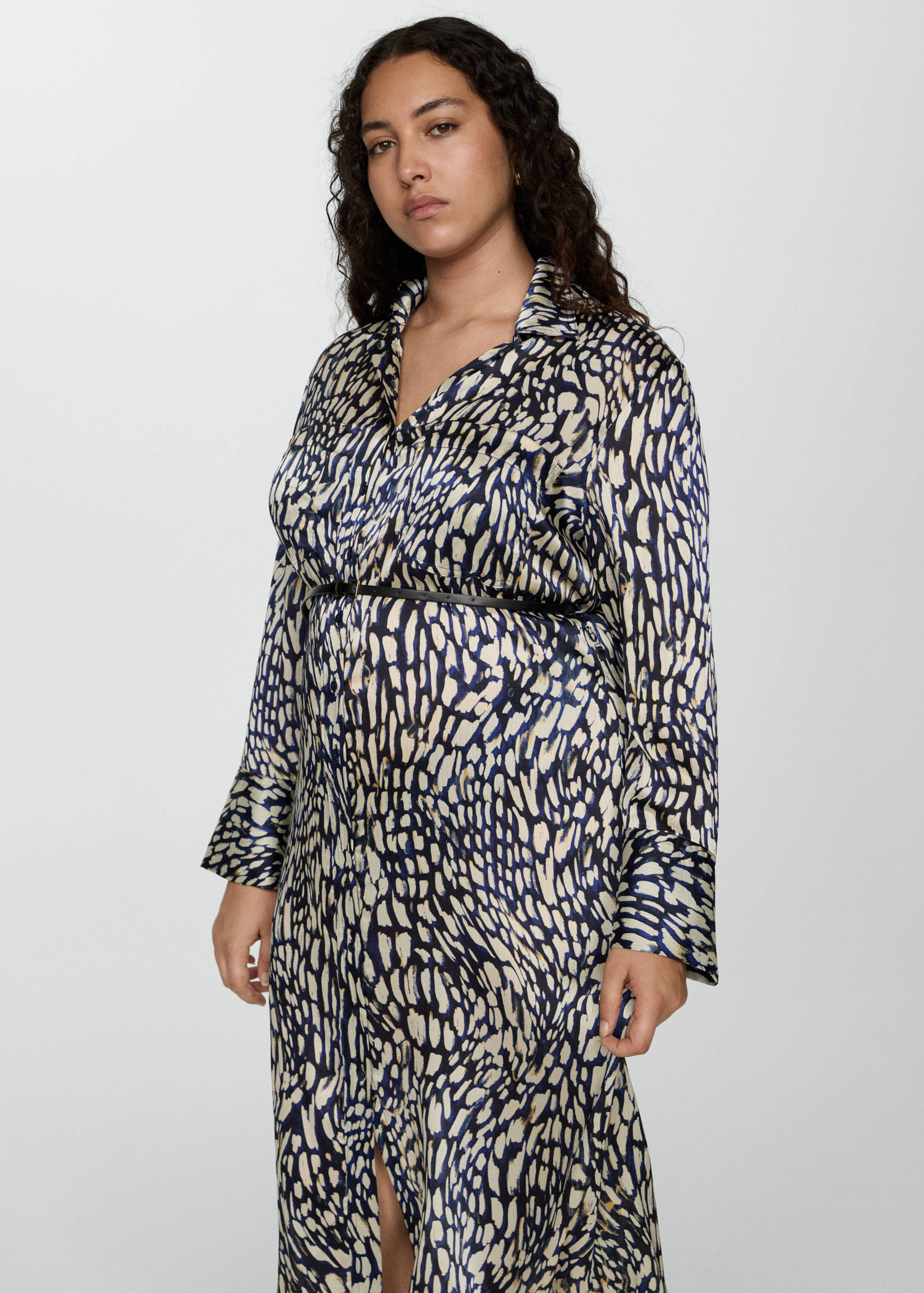 Атласное платье с принтом - Деталь изделия 5