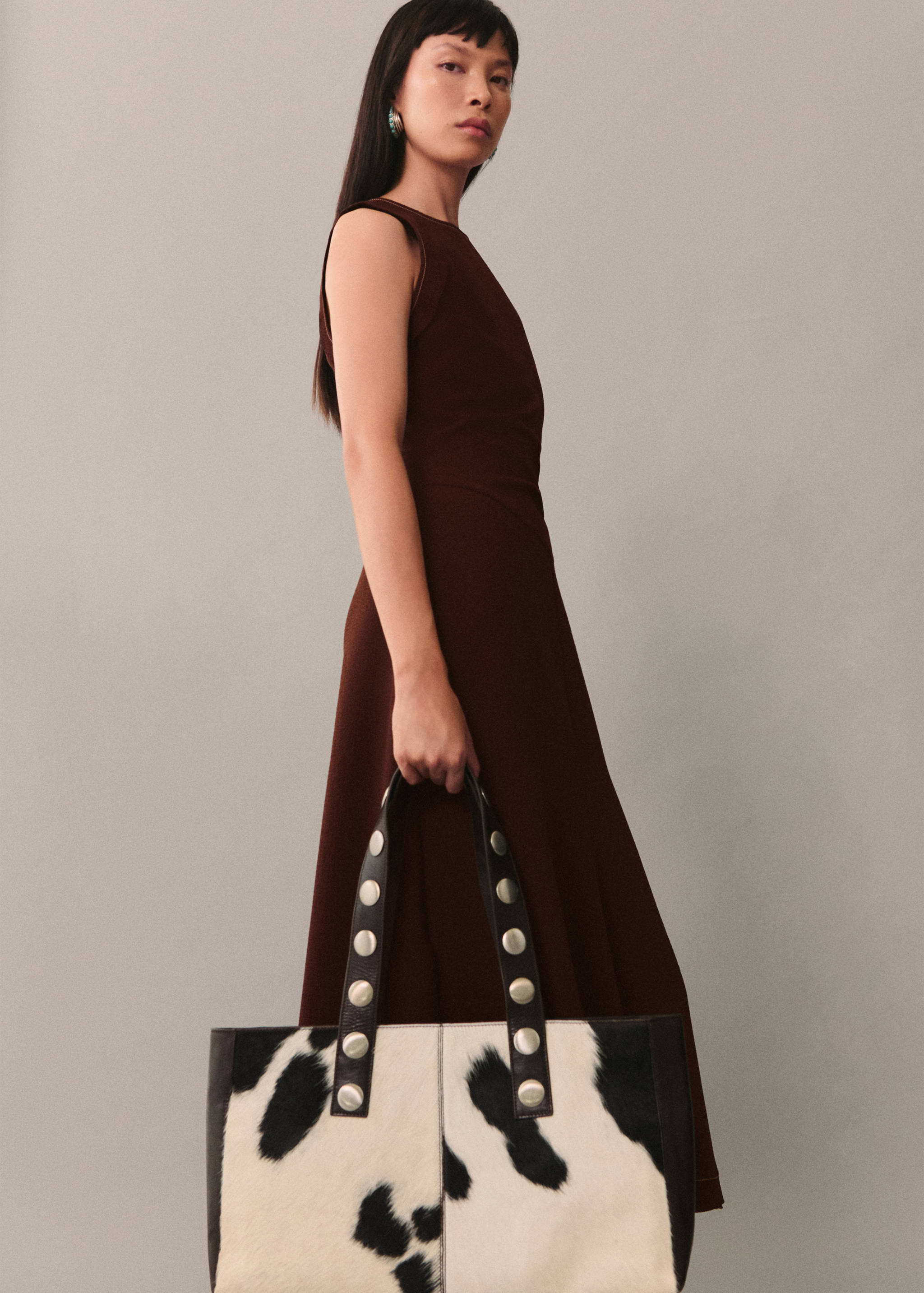 Midi-dress with decorative stitching - Medium plane