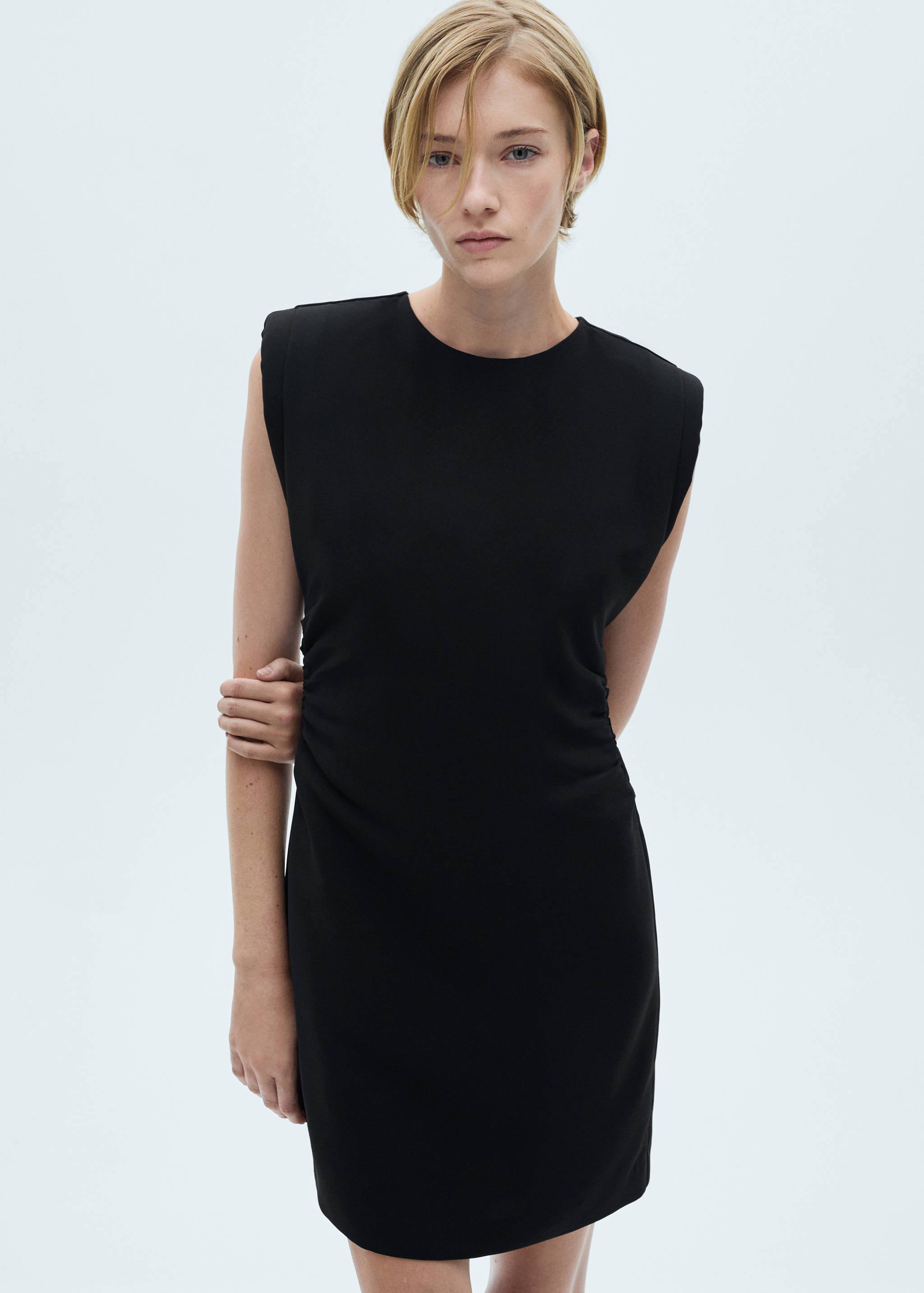 Short dress with draped detail - Medium plane
