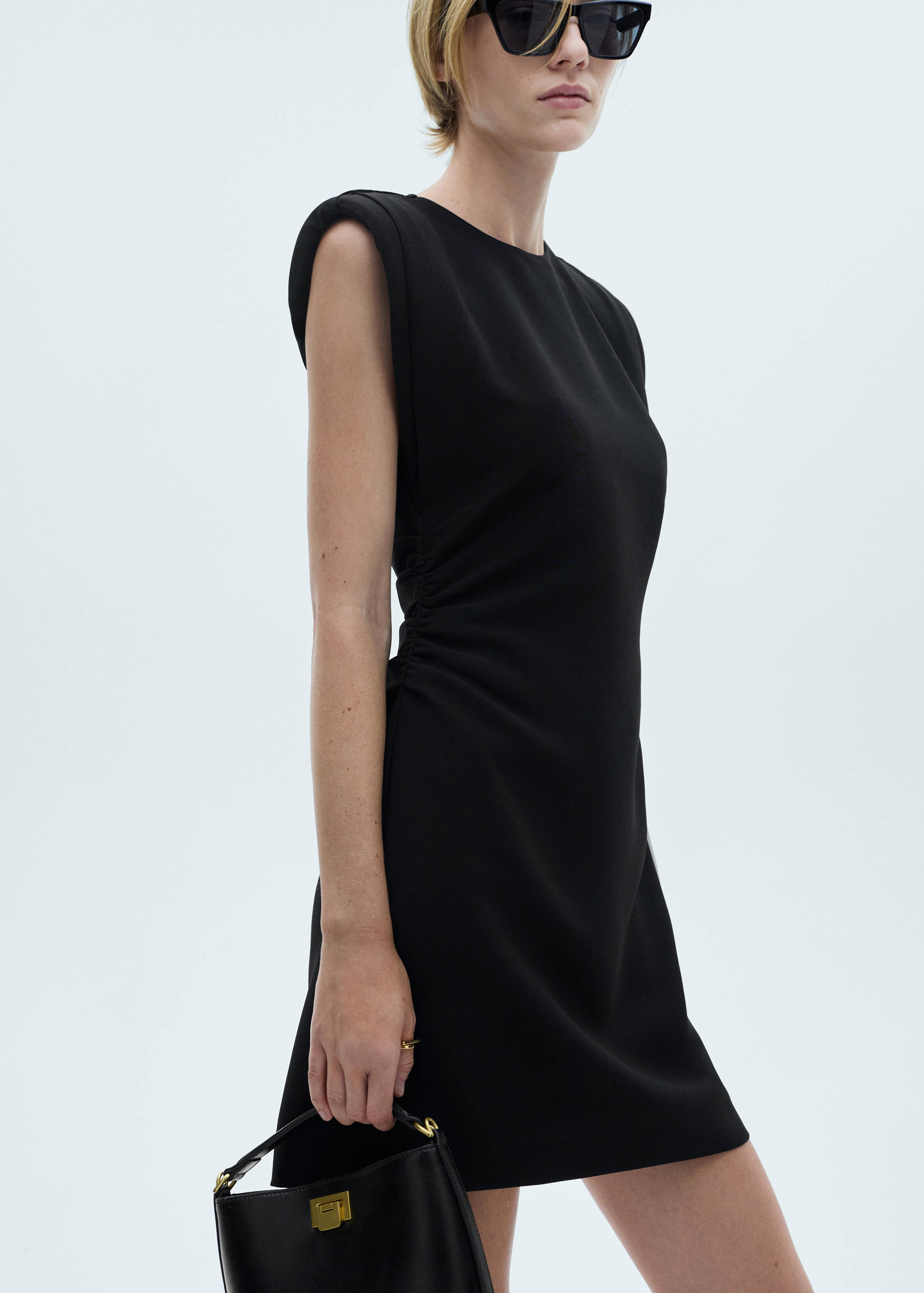 Short dress with draped detail - Details of the article 1