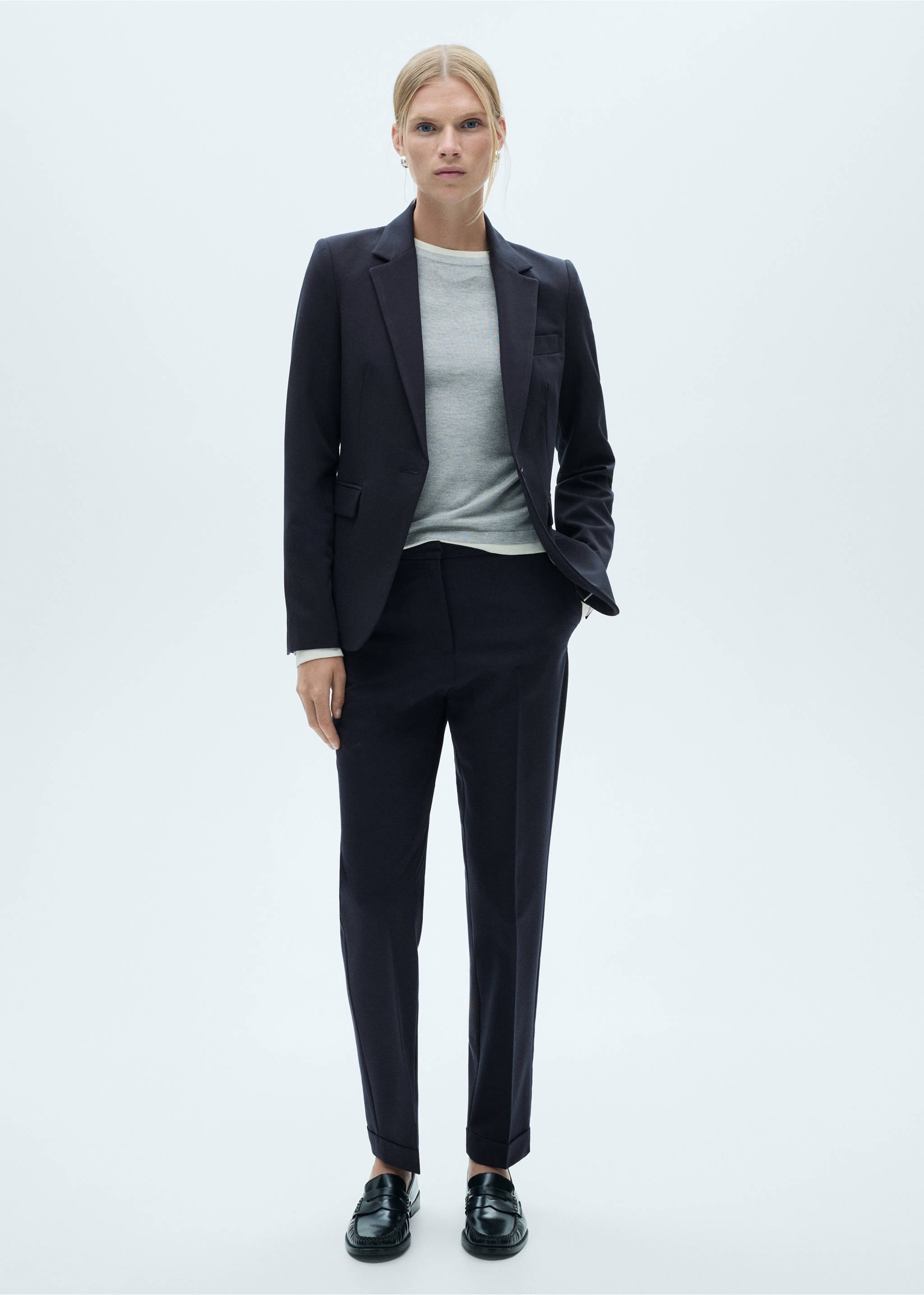 Fitted suit blazer - General plane, Dark Navy. Ref: 77035655-00.