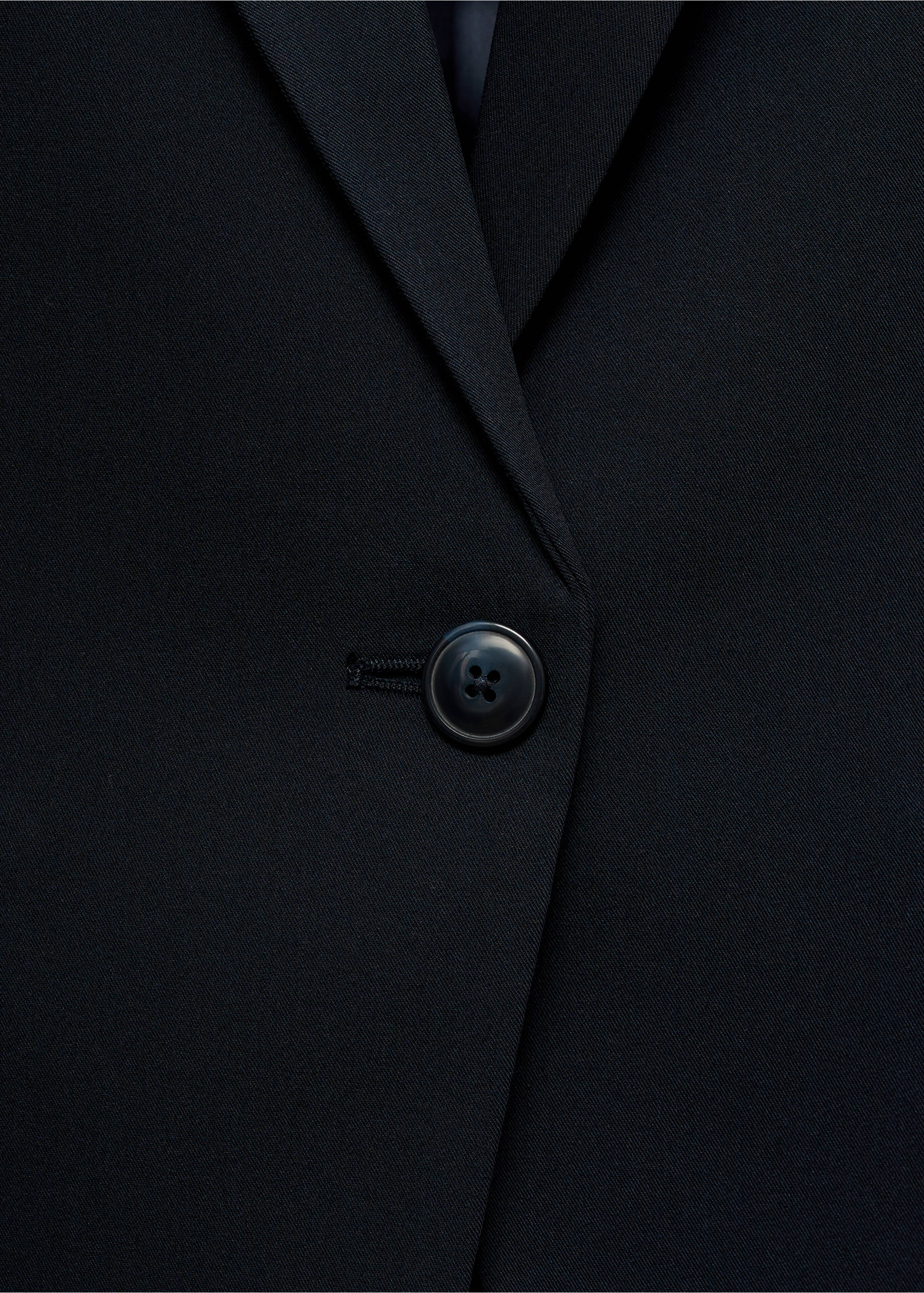 Fitted suit blazer - Details of the article 8, Dark Navy. Ref: 77035655-00.